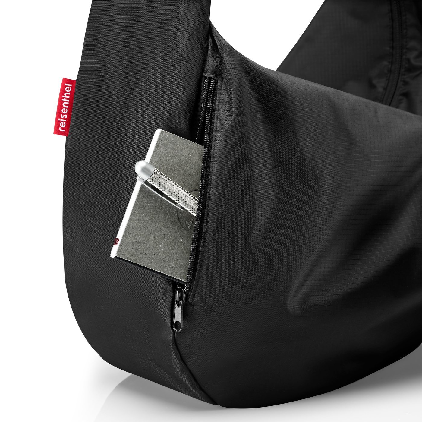 Reisenthel MINI MAXI MOONBAG in Farbe black, Rucksack, Reißverschluss, Vordertasche, Stahl?, Halterung