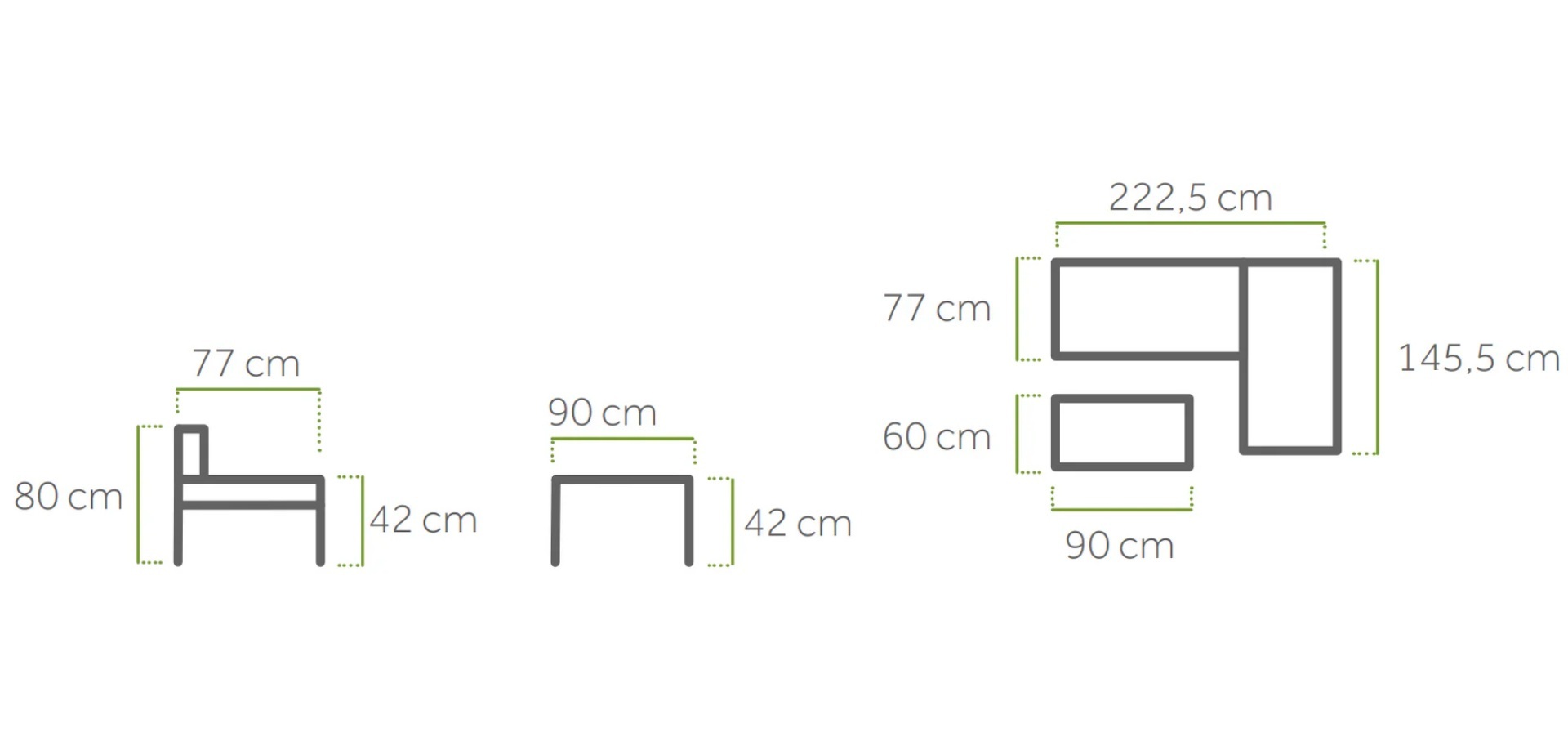 MWH Ecklounge-Set WIDOO in Farbe iron grey/Aluminium Glas