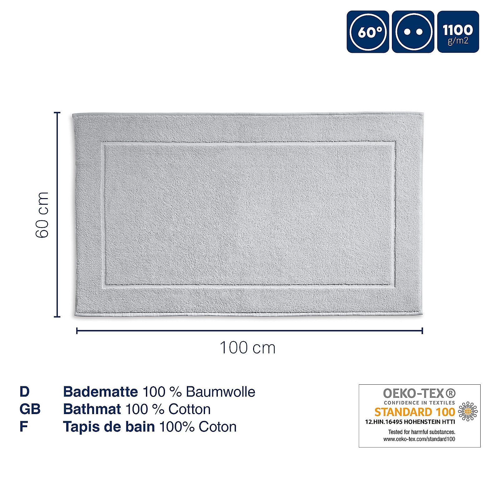 Kela Badematte LADESSA in Granitgrau, Dekoration für Zuhause, Teppich