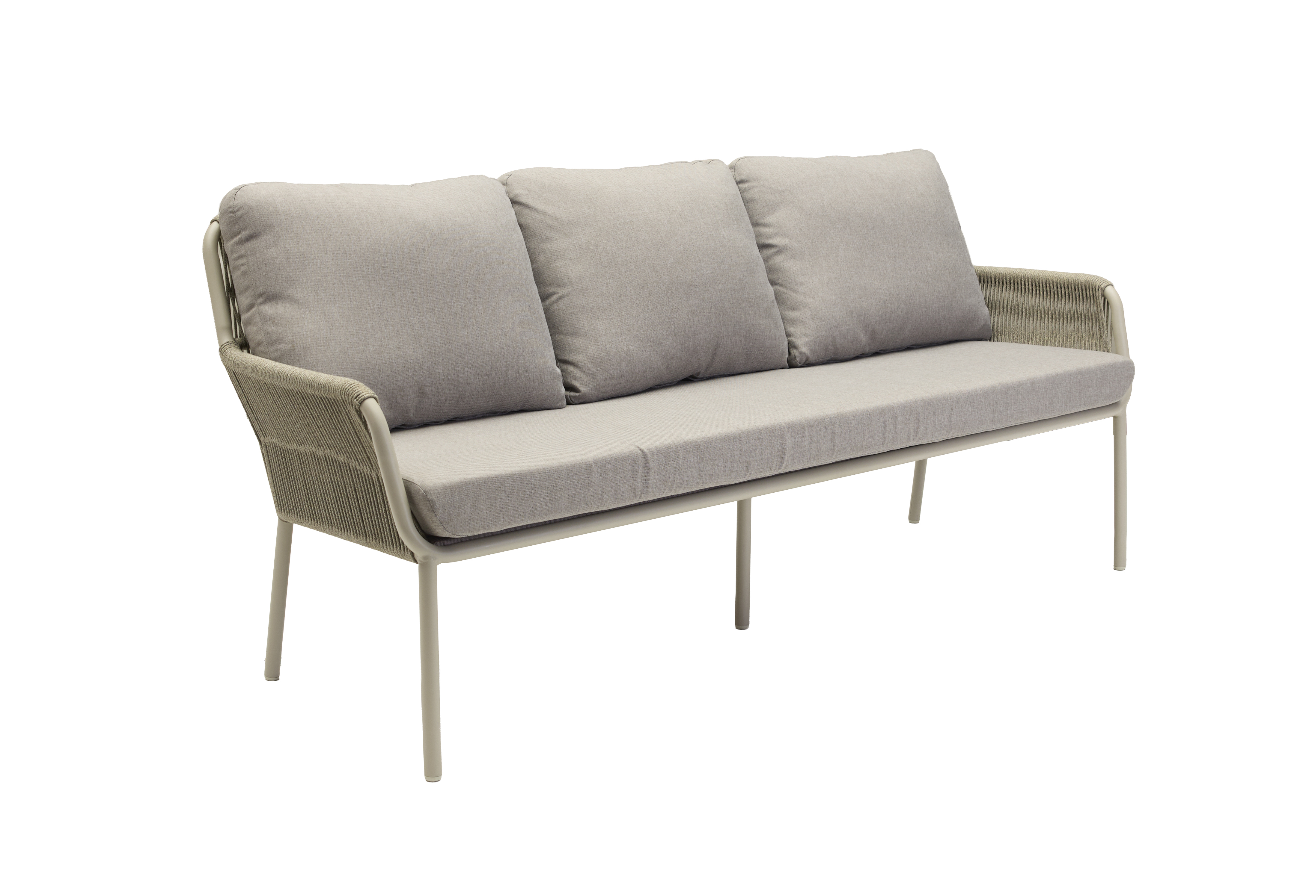 L.C. Wholesaler Bank COMO in Farbe Sitz Textilen grau/Aluminium taupe L.C. Wholesaler Bank COMO in Farbe Sitz Textilen grau/Aluminium taupe, Sofa, Outdoor-Sofa, Rattan, Beige, Kissen