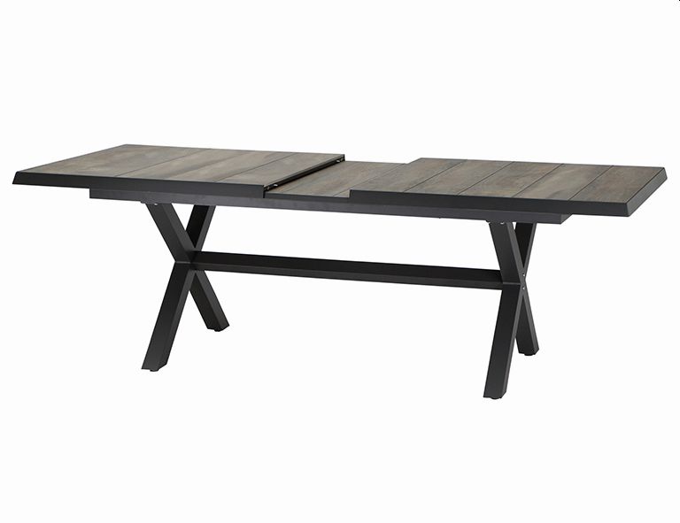 Ausziehtisch SINCRO ca. 100x200(260)cm in washed grey/matt anthrazit