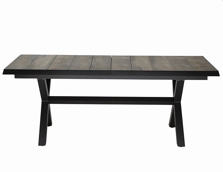 Ausziehtisch SINCRO ca. 100x200(260)cm in washed grey/matt anthrazit Ausziehtisch SINCRO ca. 100x200(260)cm in washed grey/matt anthrazit, Kaffeetisch, Mobiliar, Tabelle, Esstisch, Bank