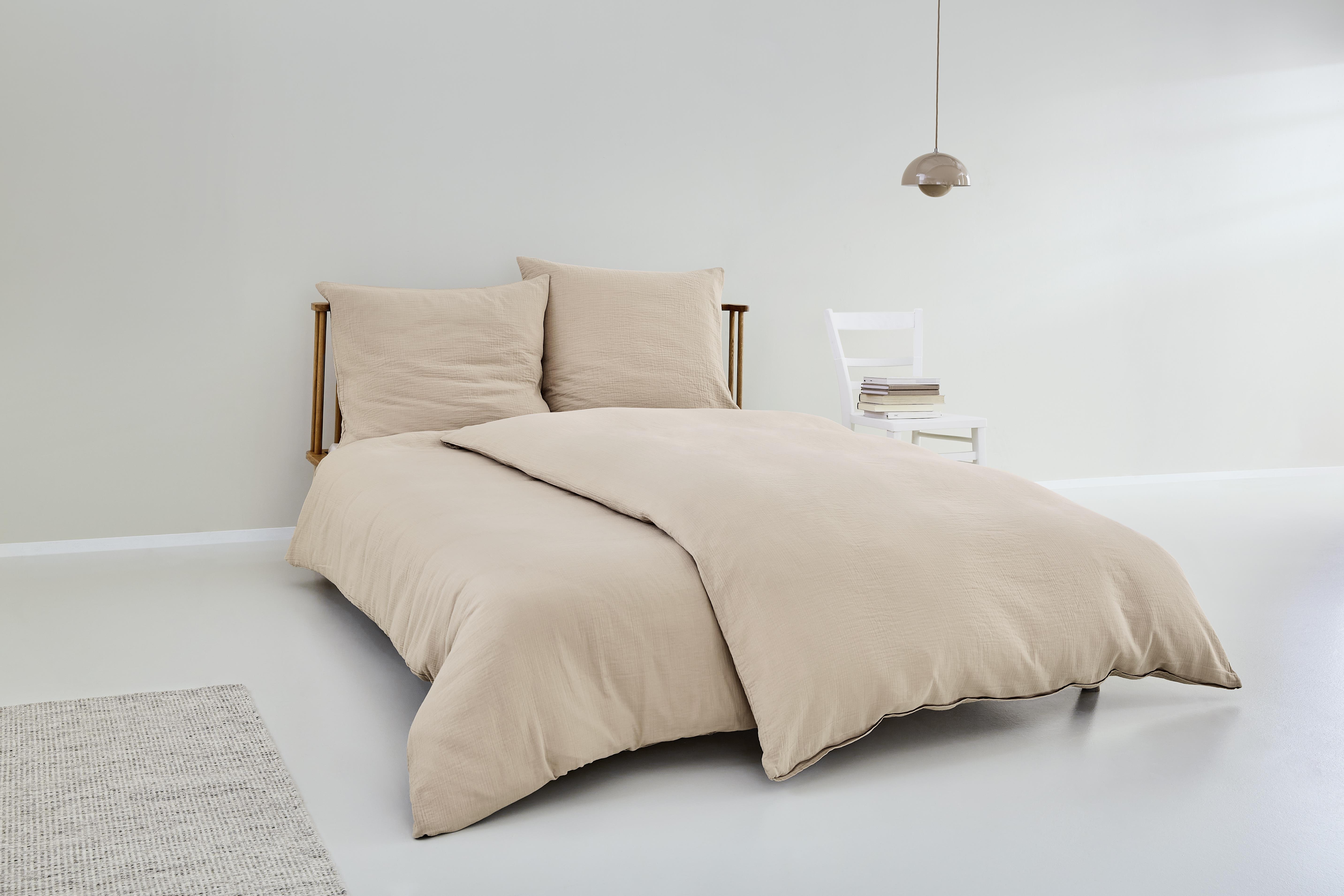 Musselinbettwäsche uni S.OLIVER in Beige s.Oliver Uni-Musselinbettwäsche 135x200cm in Farbe beige
