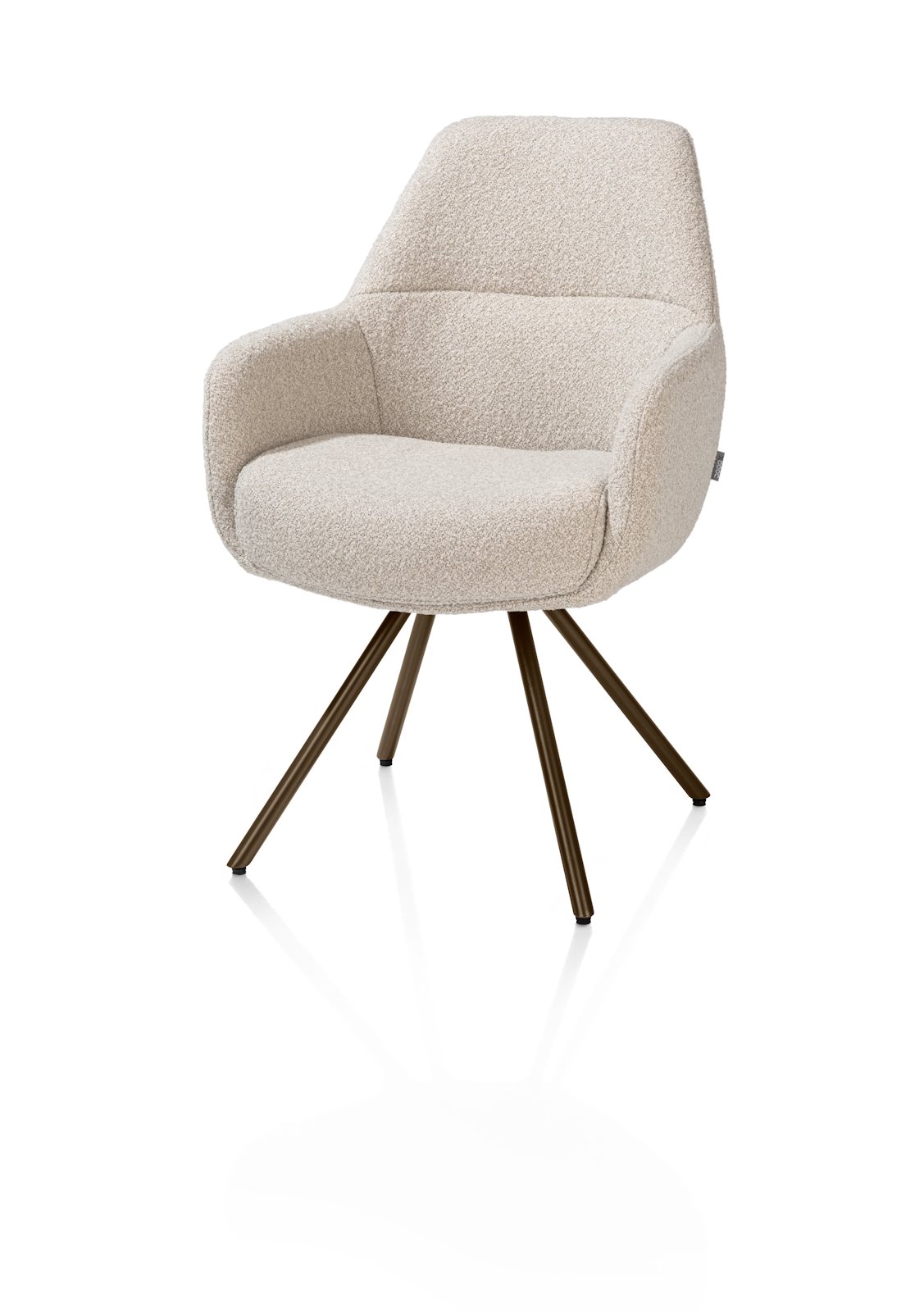 XOOON Armstuhl cloudy/stb/dreh Mavis MAVIS 55164-BEI, Sessel, Polsterstuhl, Beige, Wolloptik, Holzbeine
