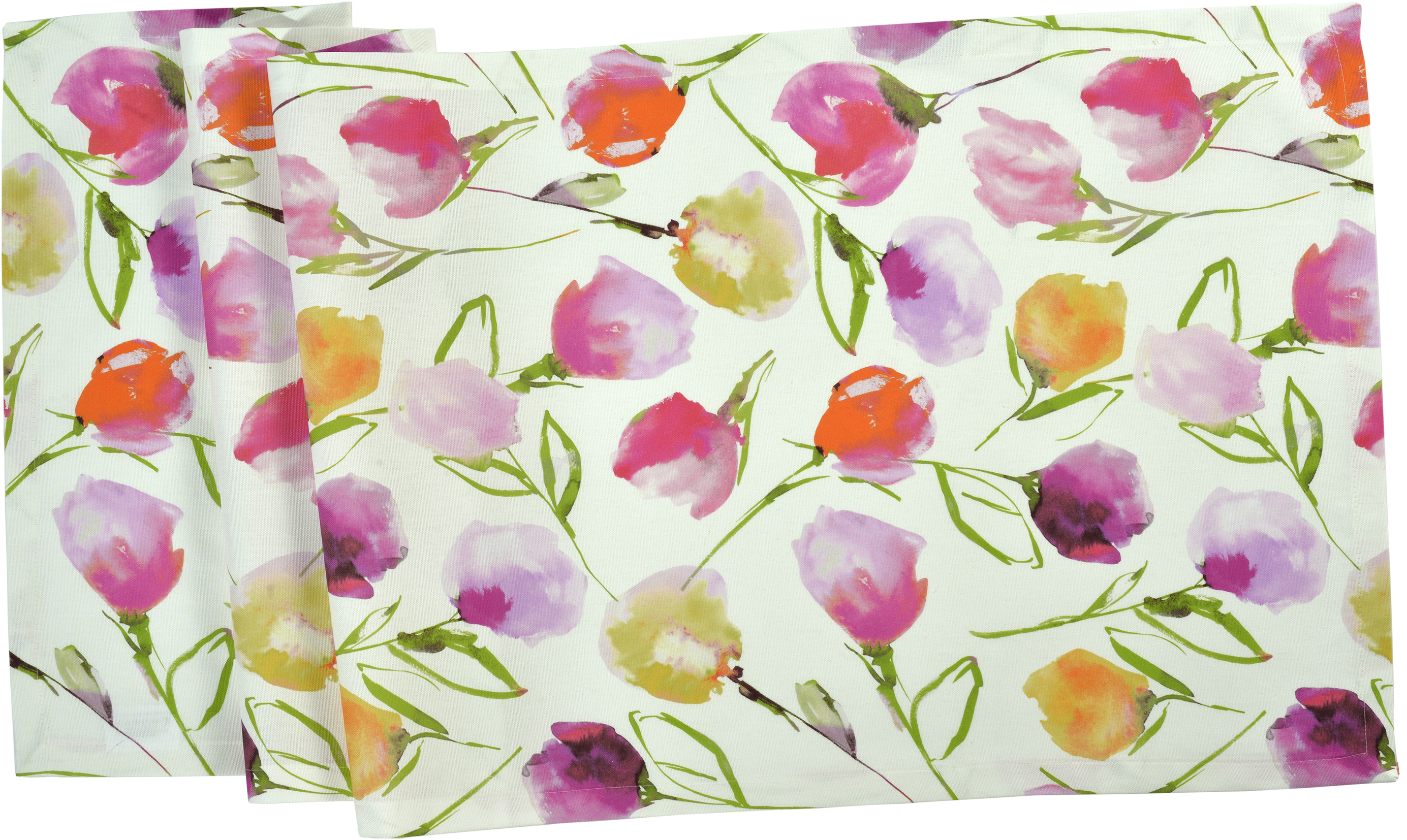 Sander Tischläufer FRESH TULIPS ca. 40x100cm in Farbe original, Tischdecke, Blumenmuster, Stoff, Baumwolle, Floral