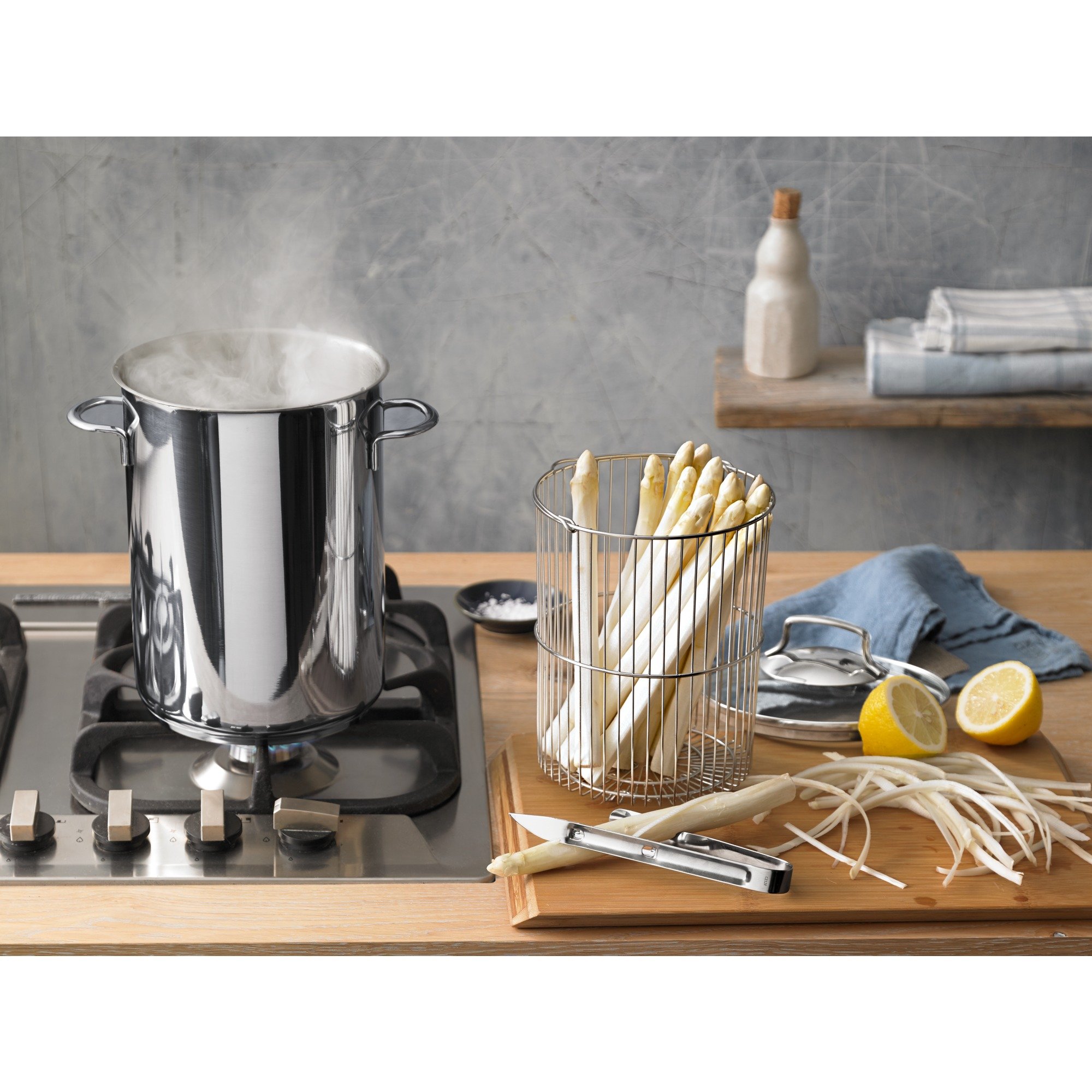 WMF Spargeltopf Ø 16 cm mit Drahteinsatz Ø 16cm ca.4,5ltr. 799716380 Edelstahl WMF Spargeltopf Ø 16 cm mit Drahteinsatz Ø 16cm ca.4,5ltr. 799716380 Edelstahl