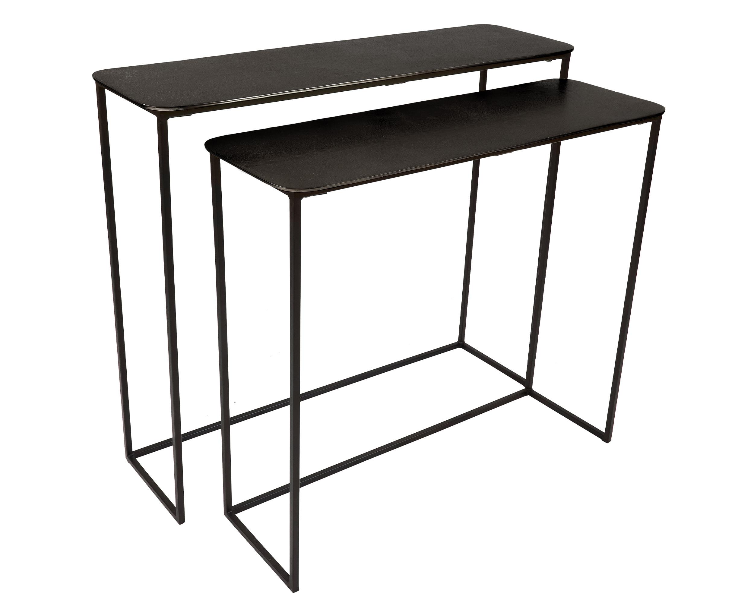 L.C. Wholesaler Konsole 90x26x76cm ca. 90 x 76 x 26 cm in Metall/Alu schwarz matt