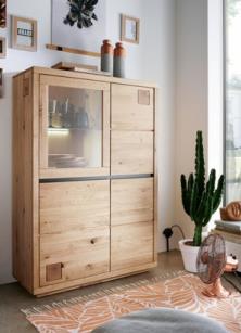 Highboard 0159 in Holzfarben Frankenmöbel Highboard 0159 in Wildeiche massiv geölt