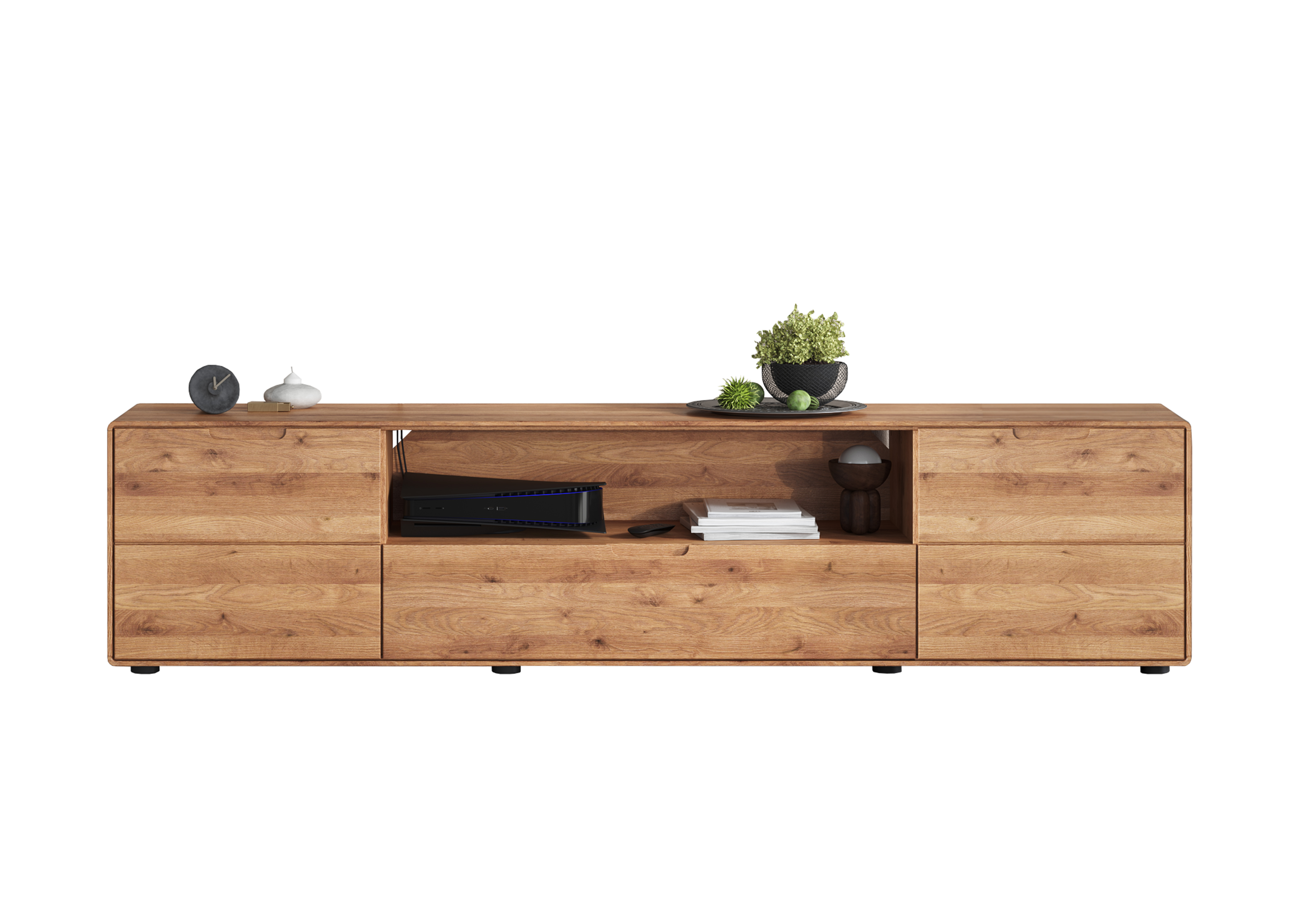 Frankenmöbel TV-Board II WZ-0663 in Wildeiche massiv geölt, Moebel, Anrichte, Tabelle, Pflanze, Kabinett