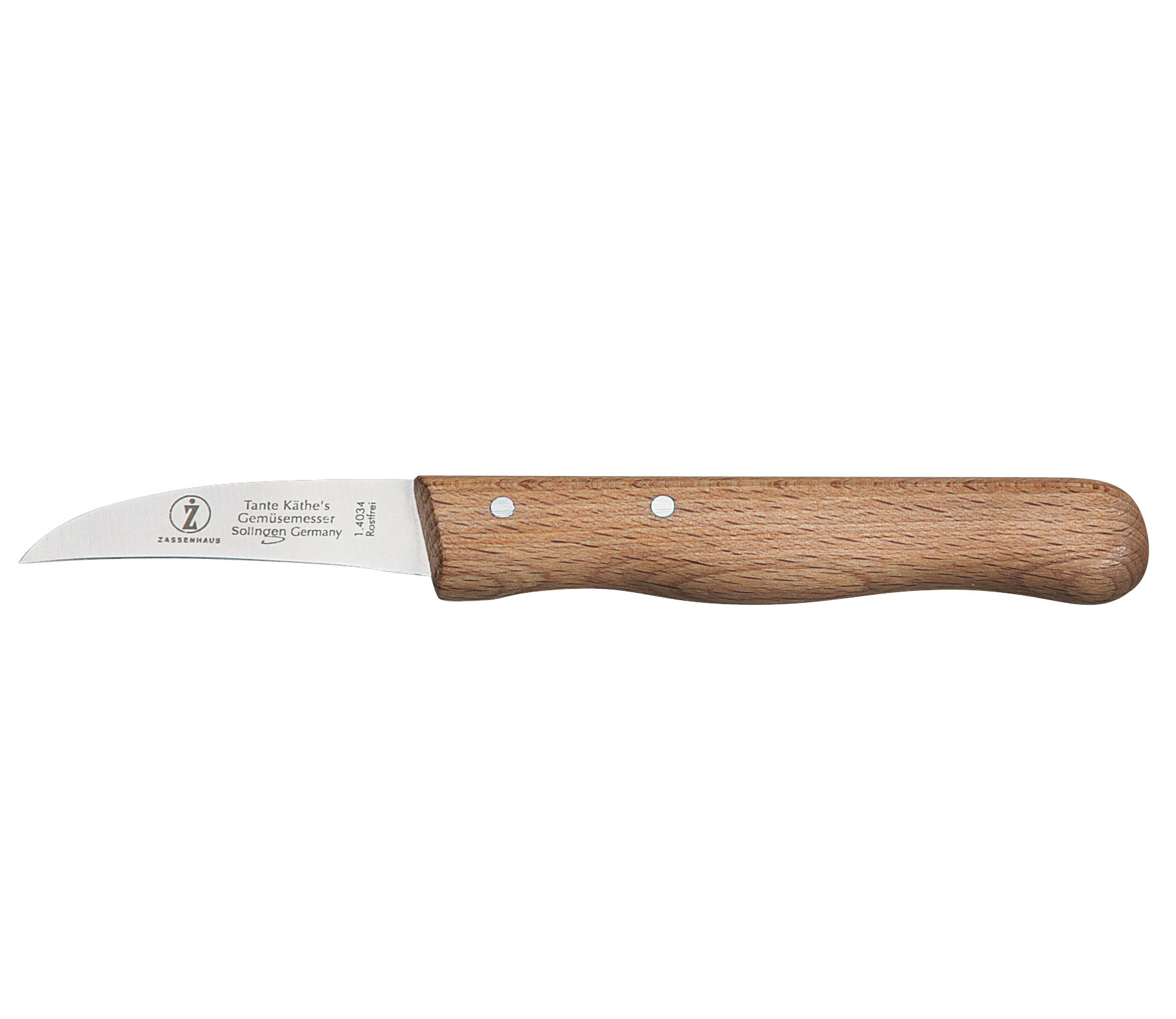 Küchenprofi Gemüse-/Schälmesser Schälmesser in Natur Beige, Taschenmesser, Kochmesser, Holzgriff, Klinge, Pflanzenmesser