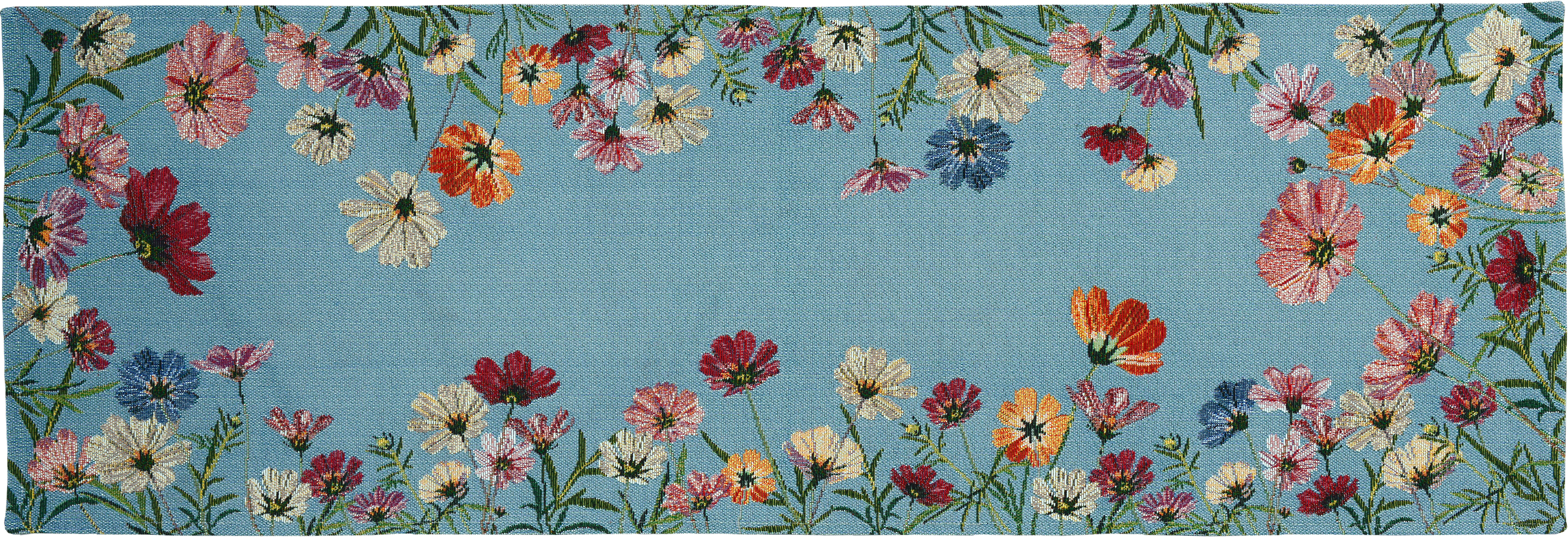 Sander Tischläufer COSMEA ca. 32x96cm in Farbe blue shadow, Blumenmuster, Kissenbezug, Webstoff, Stoffmuster, Sommerfarben