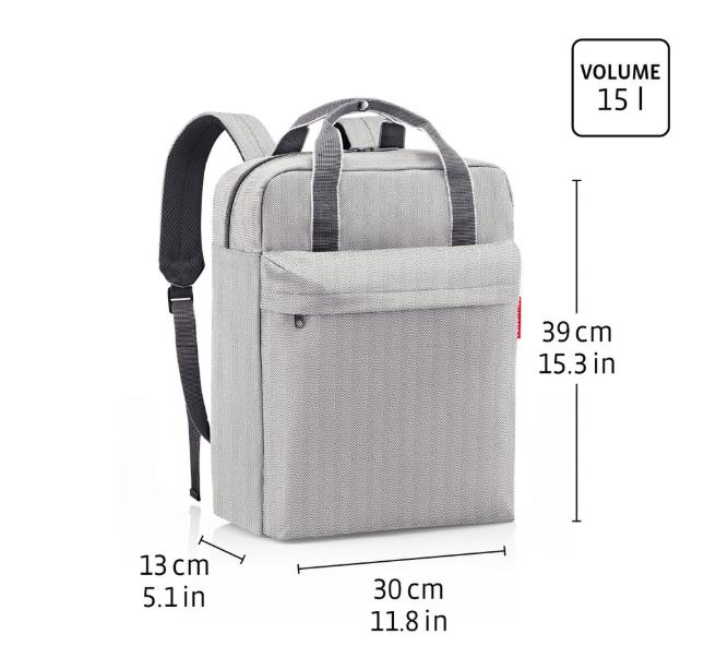 ALLDAY BACKPACK M in Farbe twist navy ALLDAY BACKPACK M in Farbe twist navy, Rucksack, Trageriemen, Grau, Vorder | Tasche, Volumen 15L