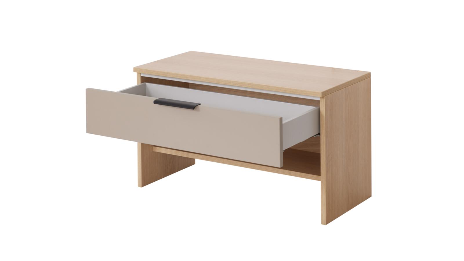 Interliving Garderoben-Bank IL6015 ca.B80 H46 T38 cm in Front 65 Steingrau dekor Interliving Garderoben-Bank IL6015 ca.B80 H46 T38 cm in Front 65 Steingrau dekor, Schreibtisch, Schreibtisch mit Schublade, Holzoptik, mit Griff, Pedikungsfreie