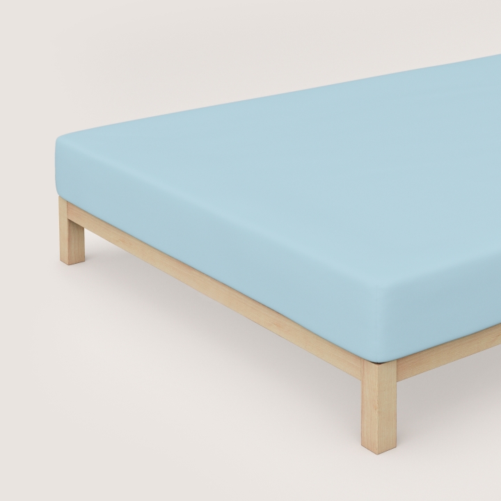 Schlafgut Pure Spannbettlaken ca. 120x200-130x220cm in Farbe Blue Light