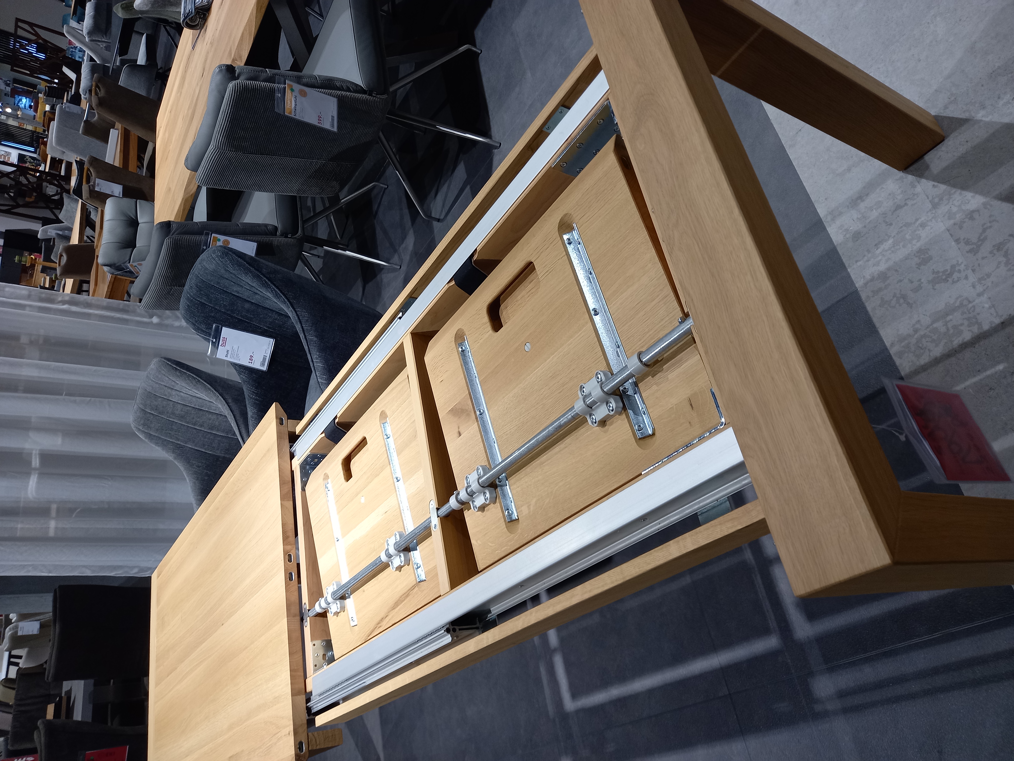 Dudinger Esstisch EMMA ca. 140x80 cm, H:76 cm in Eiche bianco geölt, Sperrholz, Holz, Mobiliar, Tabelle, Tischplatte