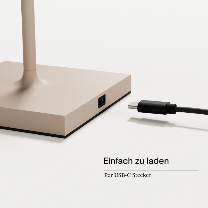 Sigor LED-Akku-Tischleuchte Nuindie in Farbe dünenbeige, dimmbar