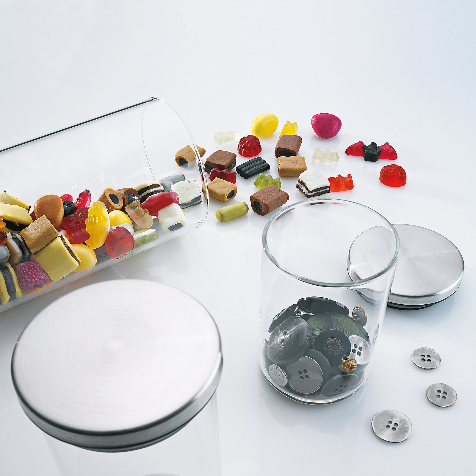 Kela Vorratsdose Baker 1,1L BAKER in Transparent, Bonbons, Süßigkeiten, Kunststoffbehälter, Knöpfe, Glasbehälter