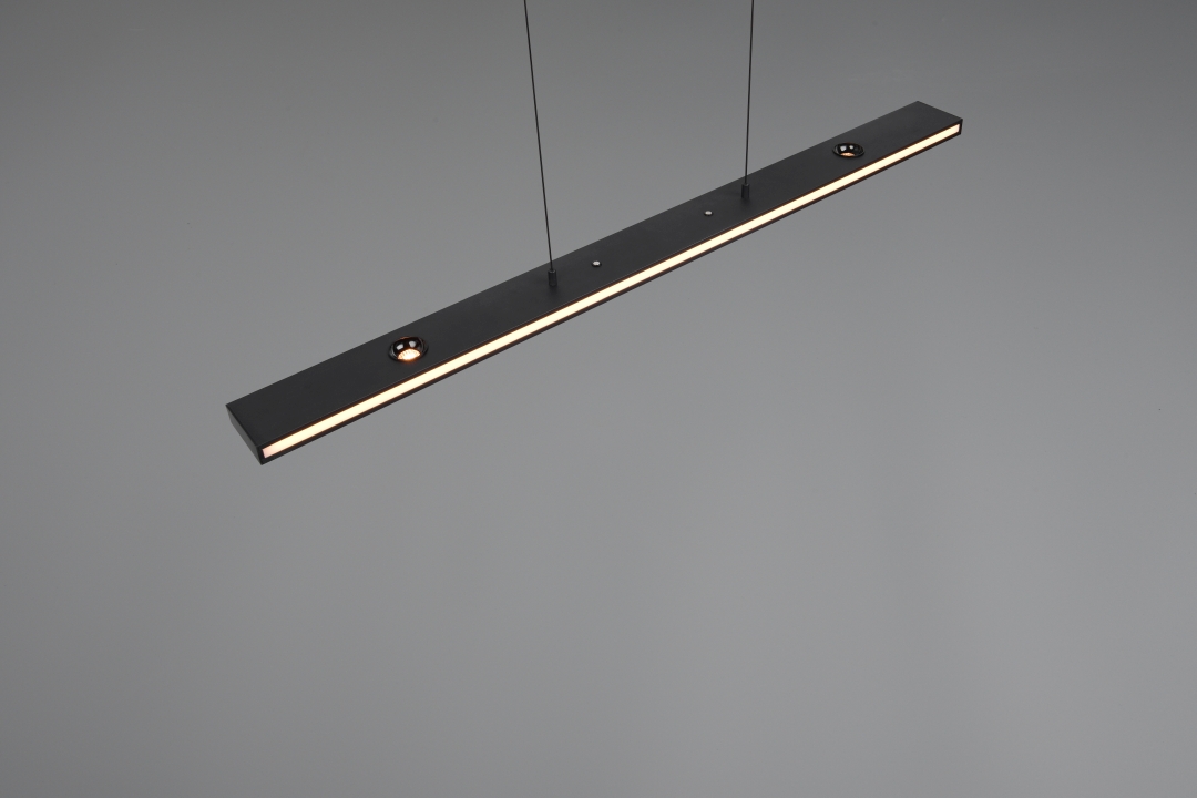 Trio LED-Pendelleuchte GRAHAM 7-flammig in Farbe schwarz matt, Kunststoff weiß Trio LED-Pendelleuchte GRAHAM 7-flammig in Farbe schwarz matt, Kunststoff weiß, Leuchte, Beleuchtung