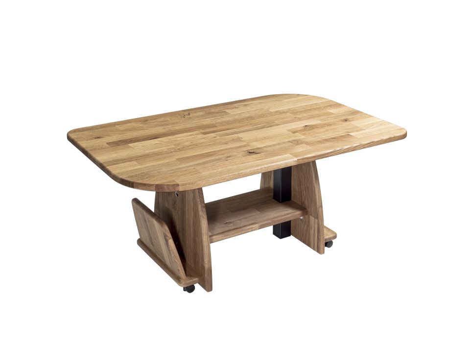 Couchtisch 1823 in Wildeiche geölt massiv, Esstisch, Holztisch, massivholz, Holzplatte, Schublade