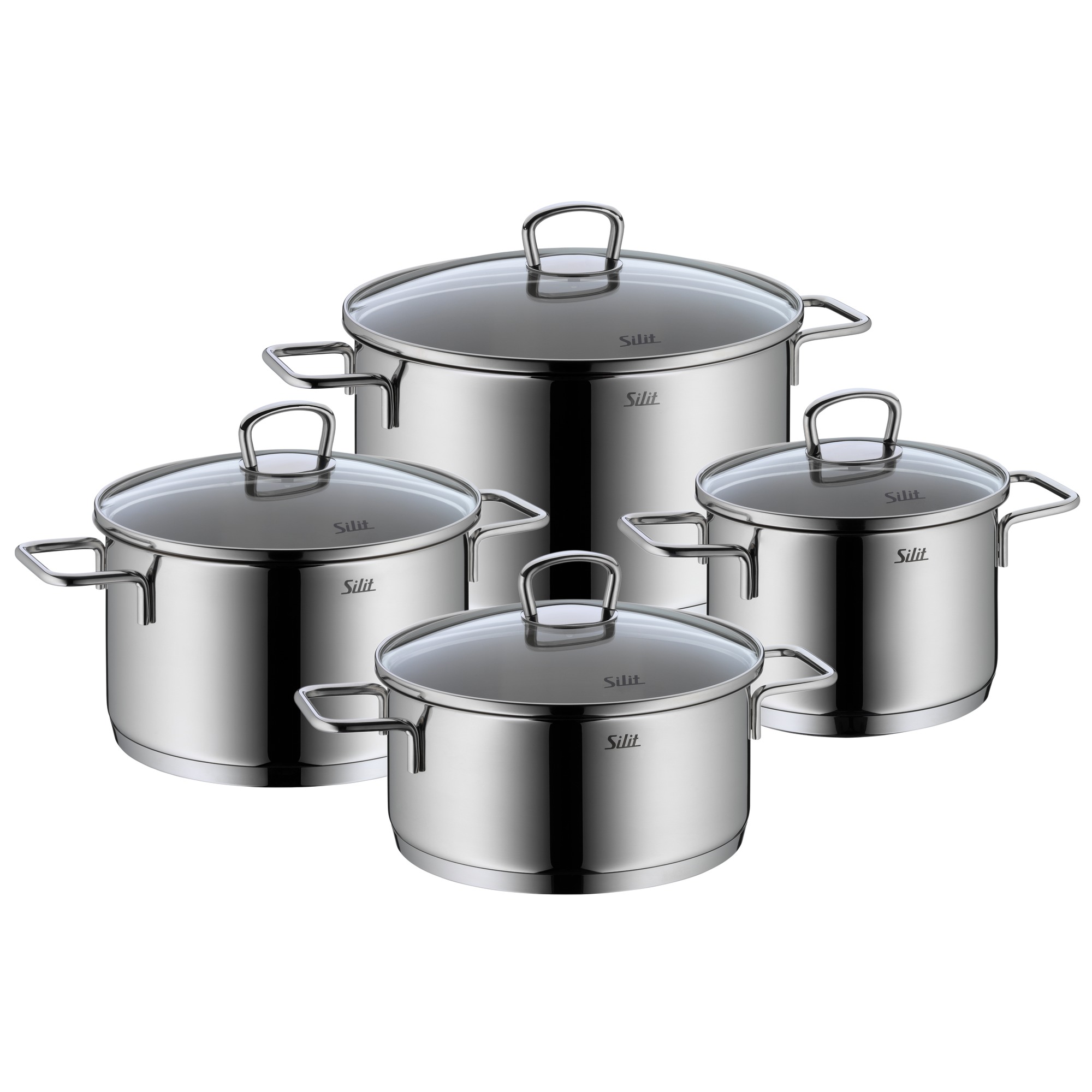 Silit Alicante Topf-Set, 4-teilig in Edelstahl Silit Alicante Topf-Set, 4-teilig in Edelstahl