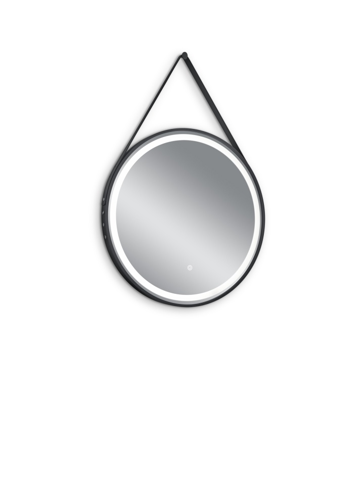 Mirrors & More LED-Spiegel FINE Ø ca. 60cm in Farbe Metall, schwarz