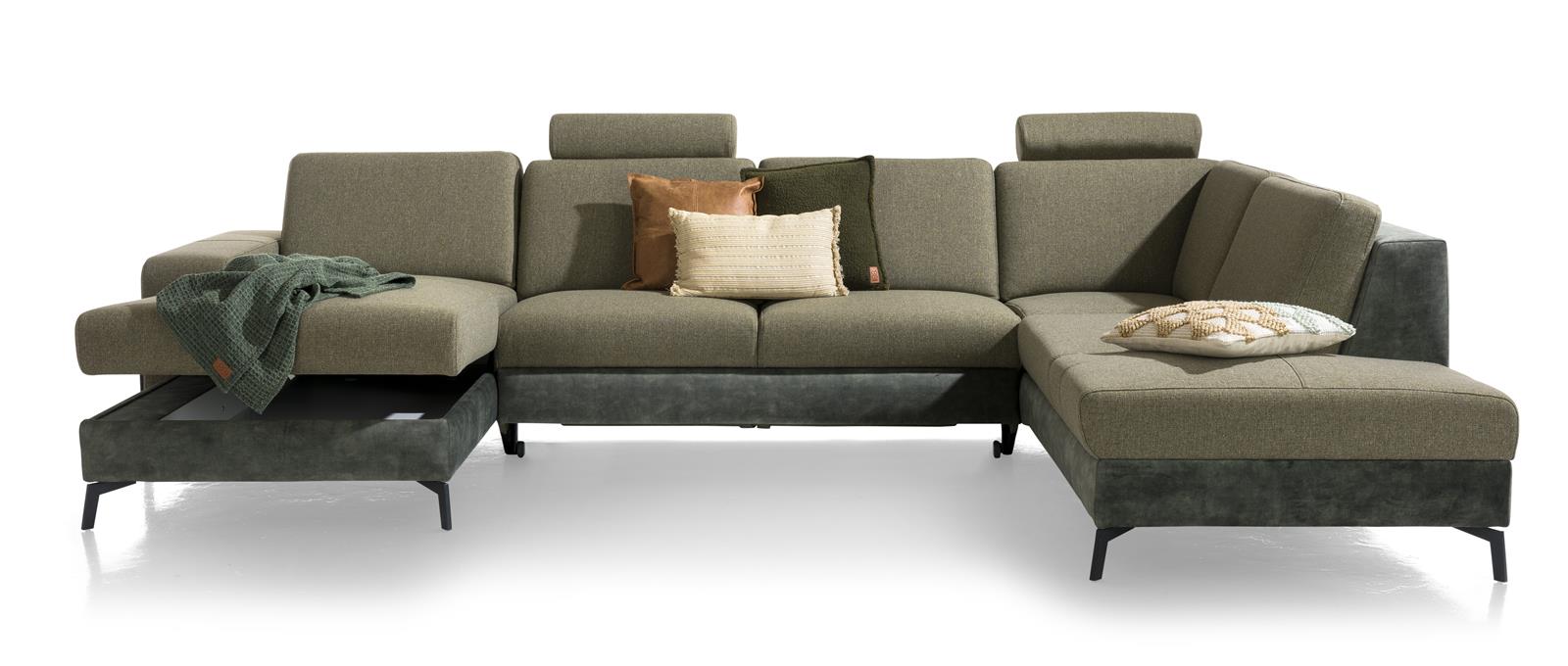 Henders & Hazel Rundecke NAPELS ca. B174 H89 T100 cm in Stoff Livigno grau