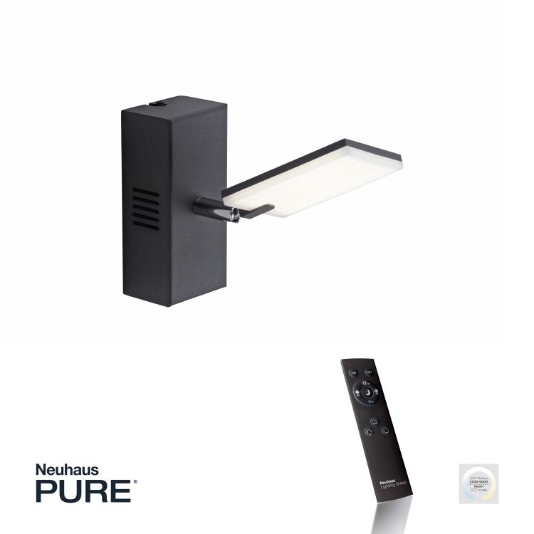 Paul Neuhaus LED-Wandleuchte PURE MIRA 1-flammig in Farbe schwarz, Elektronik