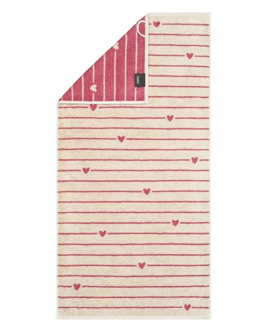 Cawö Handtuch HEART BEATS 50x100cm in Farbe beere, handtuch, tuch, herzchen, ringel, layout