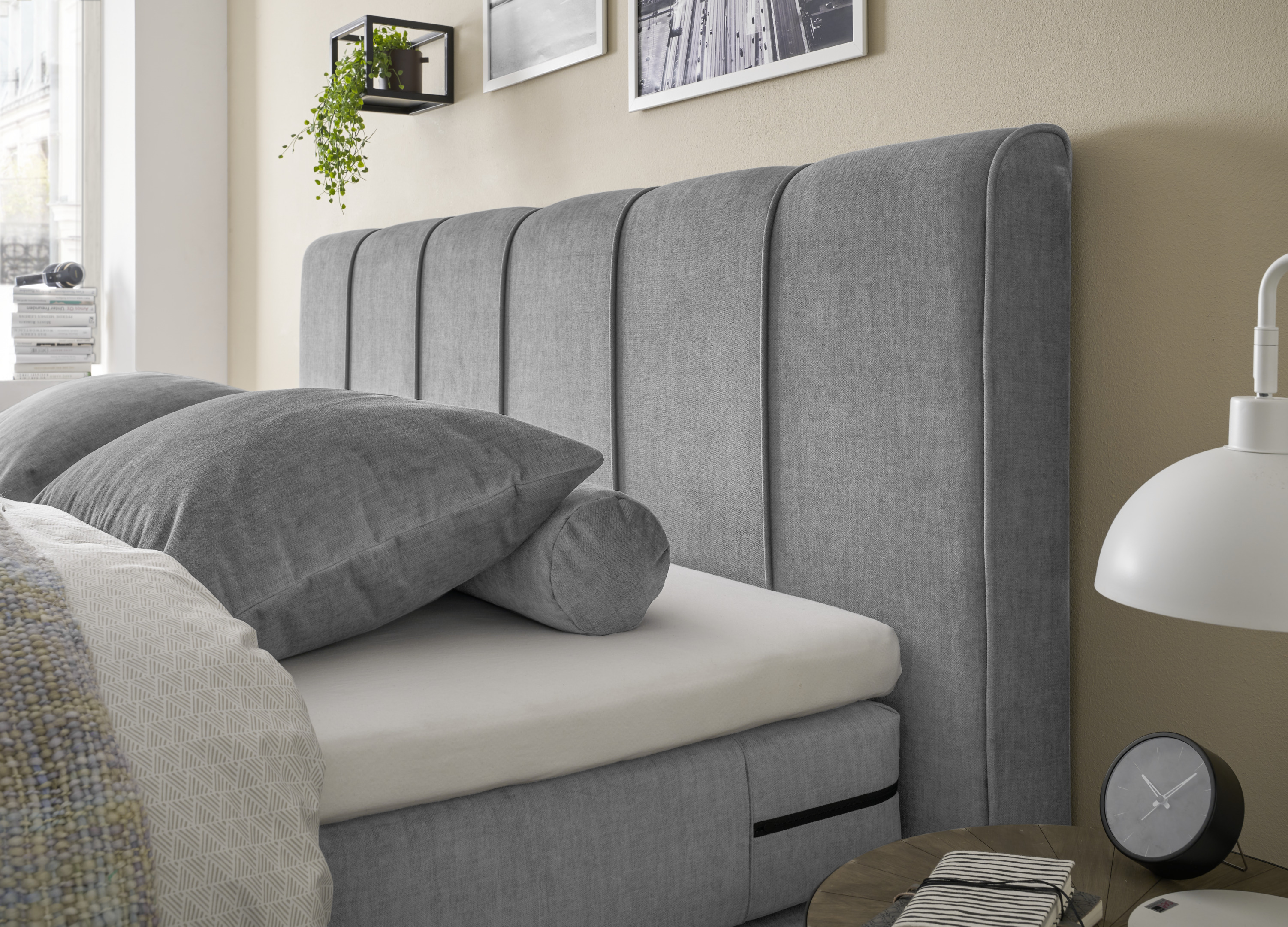 Set One by Musterring Boxspringbett Fairfield ca. 180x200cm Grau Set One by Musterring Boxspringbett FAIRFIELD ca. 180x200cm in Stoff Vogue grey