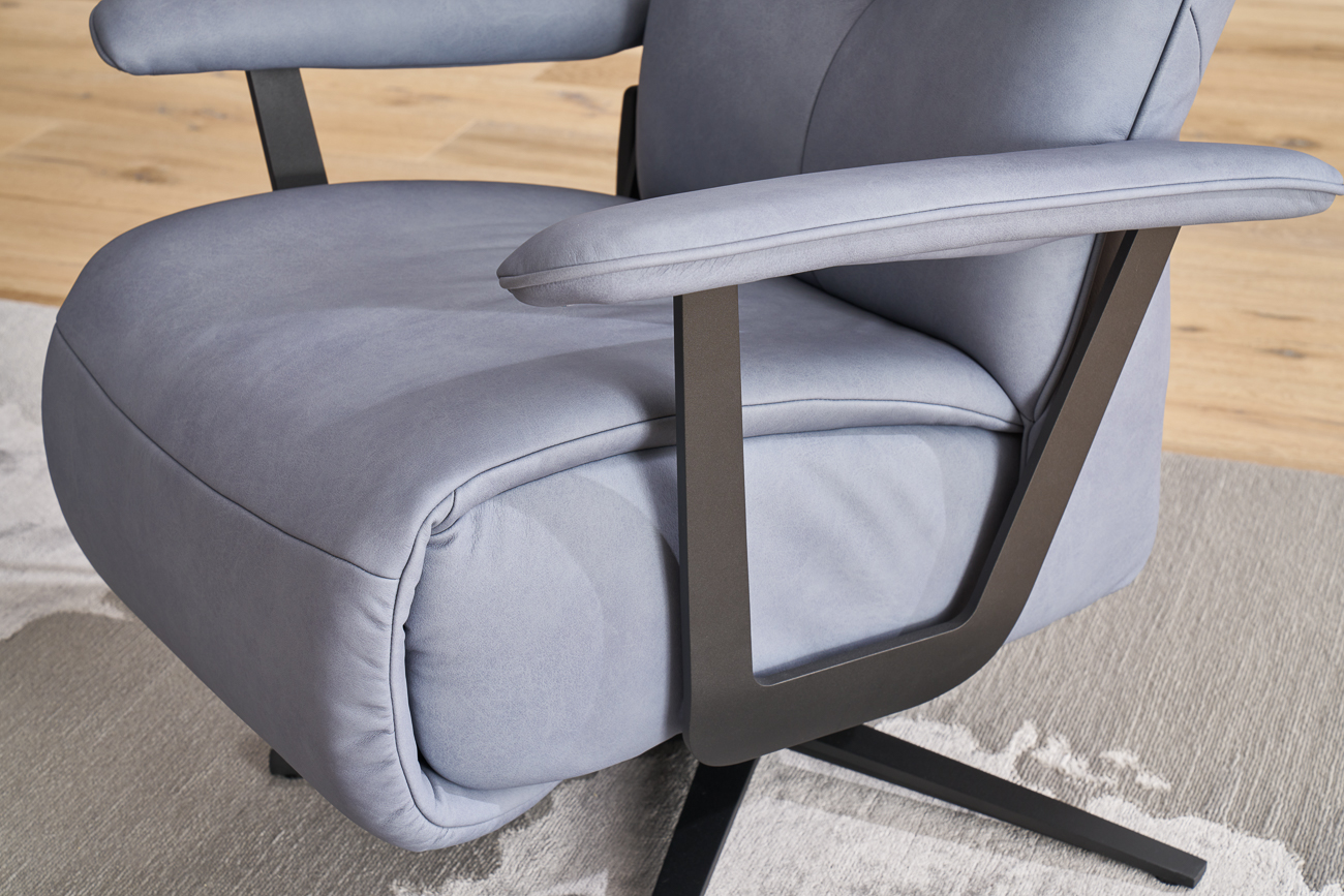 Himolla Relaxsessel Easy Swing (7357) Braun, Sessel, Polsterstuhl, Armlehne, Stoffbezug, Grau