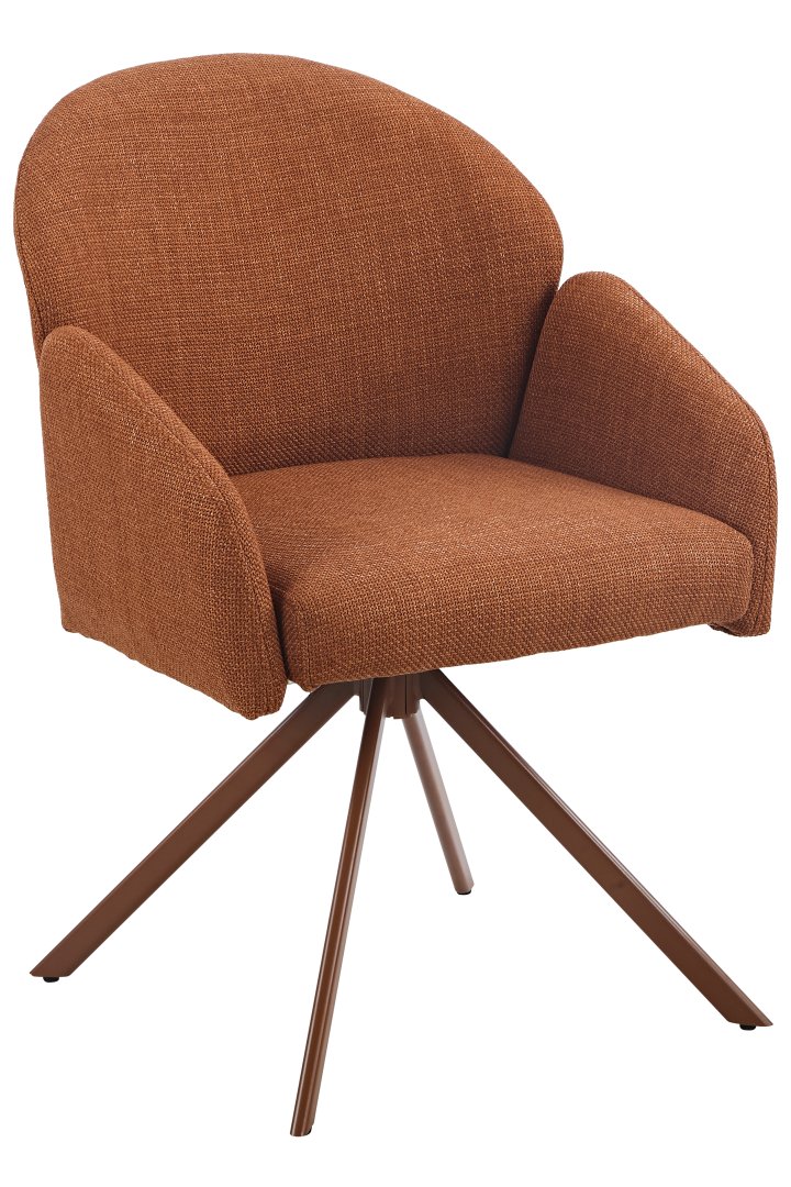 Hela Stuhl Holly S, Stuhl, Armlehnstuhl, Mittelarmstuhl, Stoffbezug, Vierbeiniger Drehstuhl, Sessel, Polsterstuhl, Stuhl, Beige/Braun, Metallbeine, Stuhl, Sessel, Bezug, Sessel mit Drehfuß, Kieselbraun
