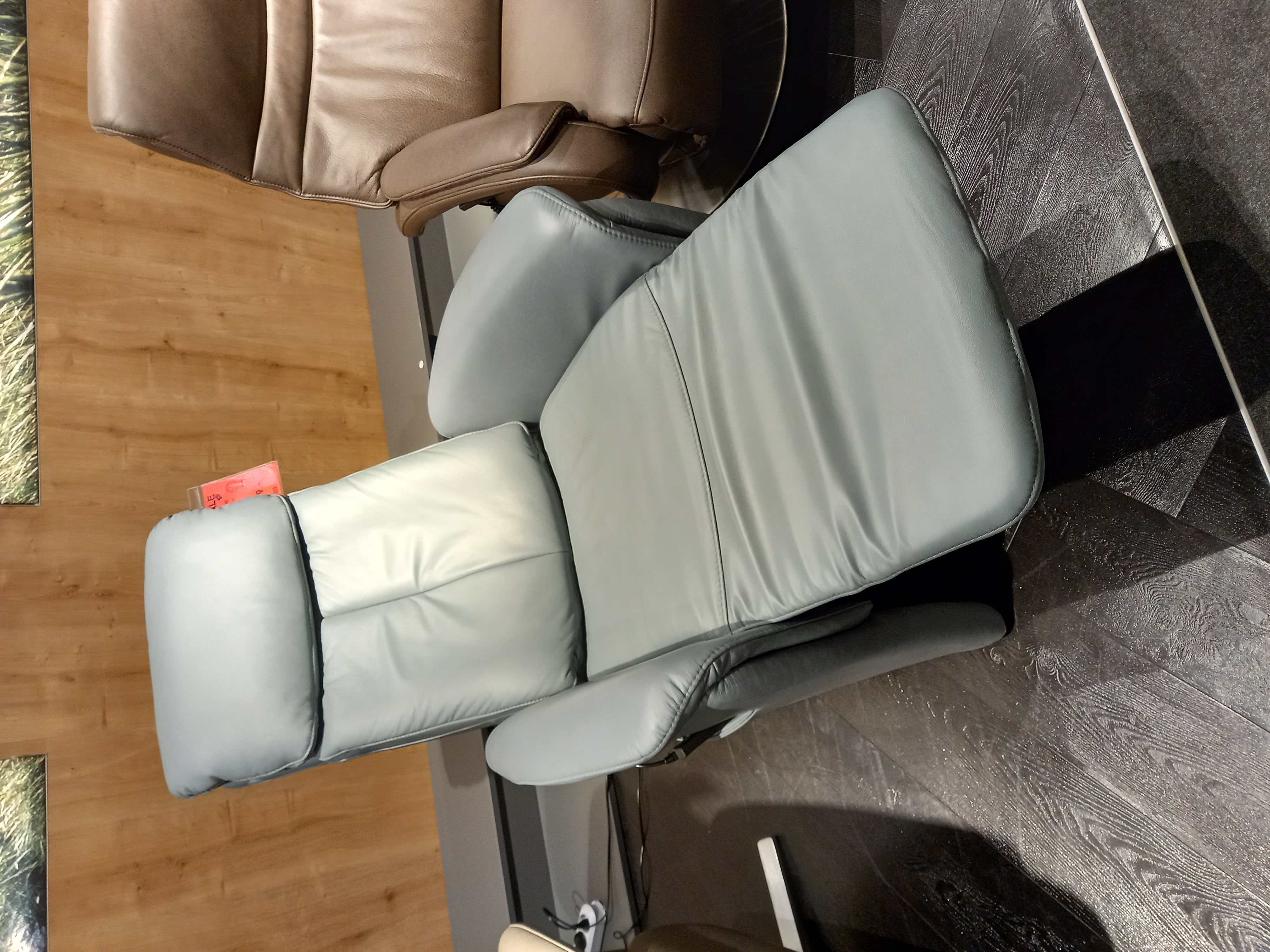 Hukla TV-Sessel CM-HU1157 in Leder Vivre steel