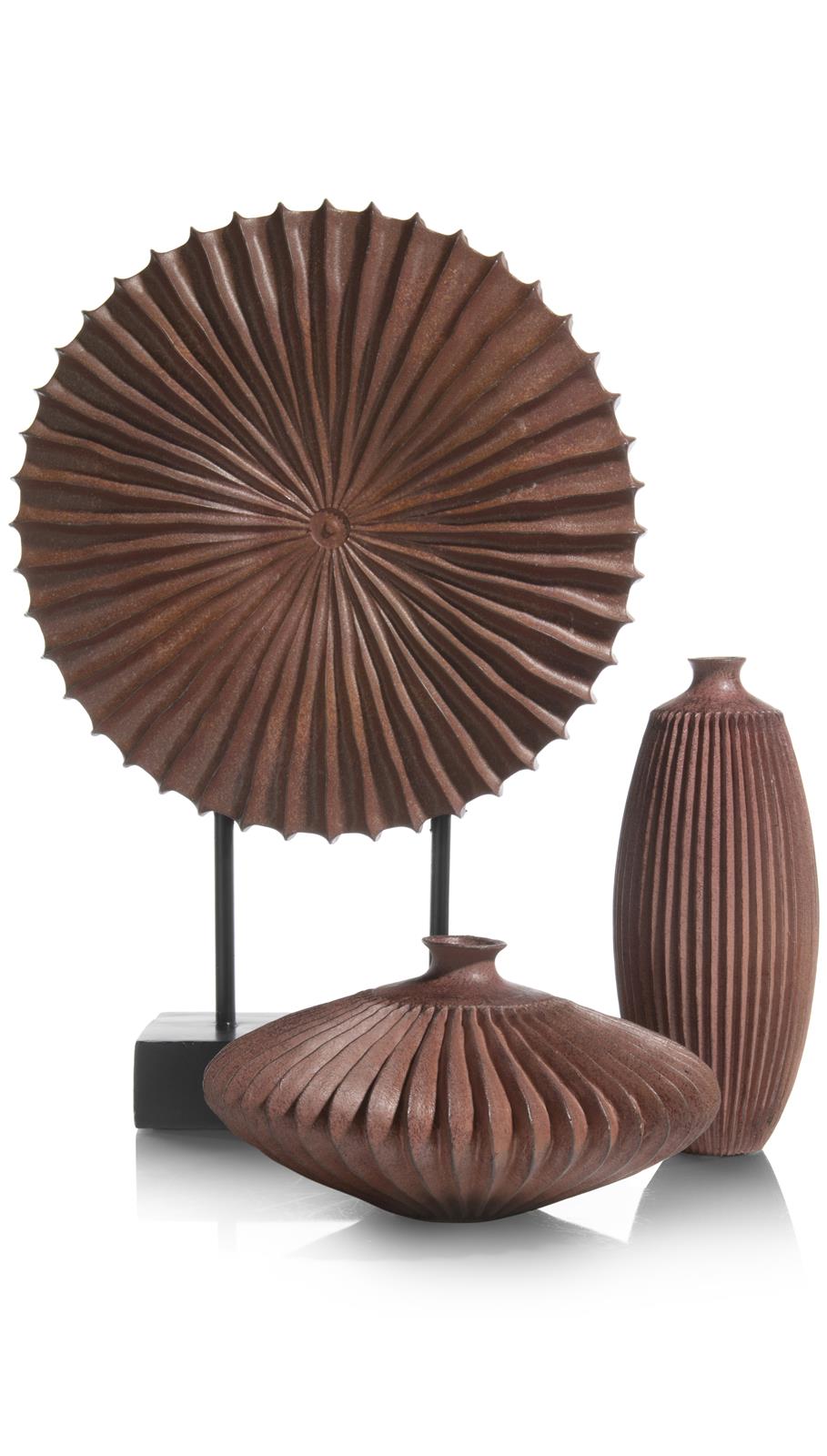 XOOON Noni Vase H14cm Coco Maison 48333-KOP, Dekor, Vasen, Schmuckstück, Rippenstruktur, Runde Platte