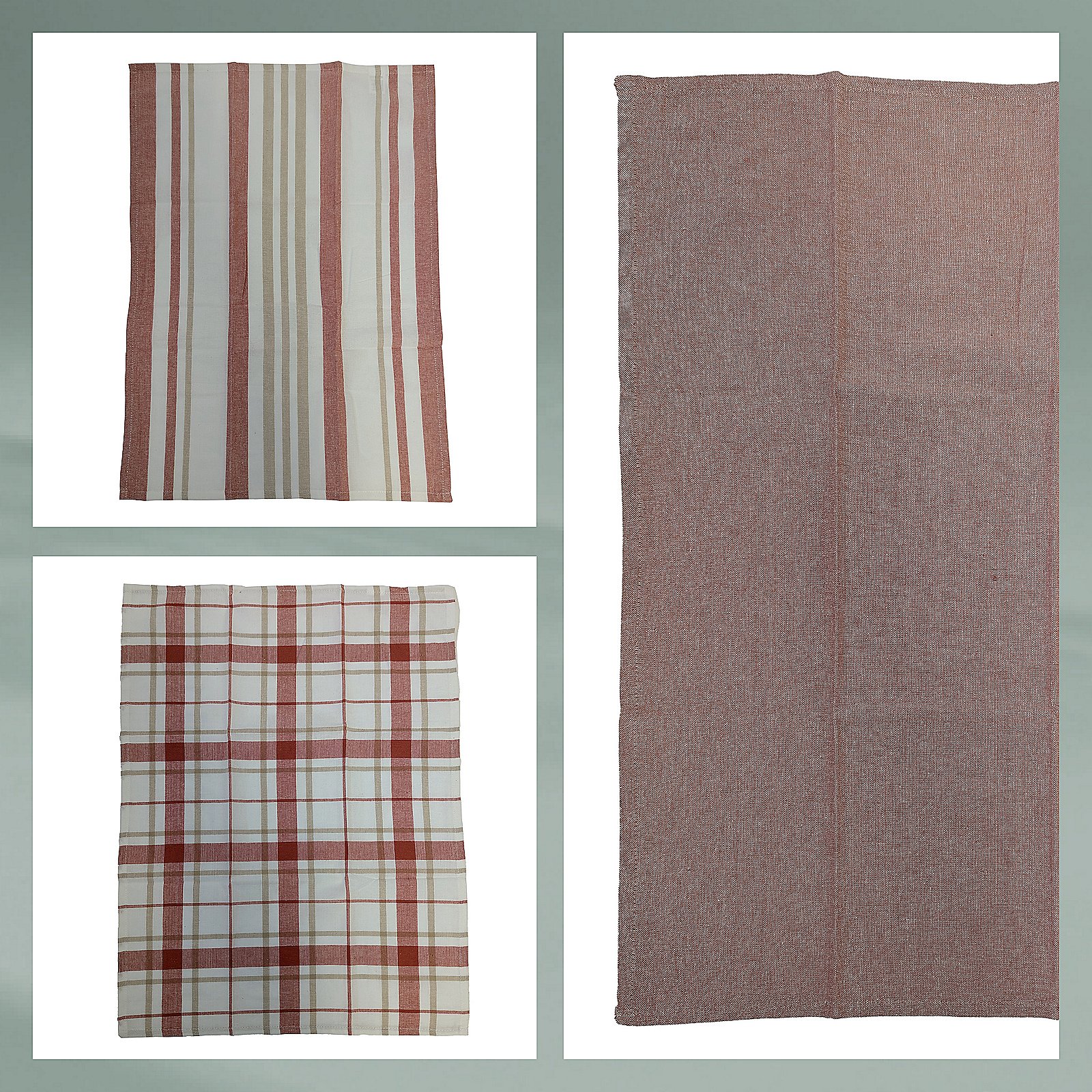 Kela Geschirrtuch PASADO in Farbe Terra, Tuch, Badetuch, Gestreiftes Muster, Vorgedrucktes Muster, Rosa / rosé