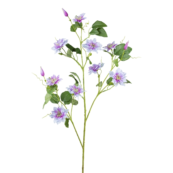 Gasper Clematis, 114 cm, lavendel in Farbe Lavendel, Kunstblume, Lilie, Violette Blüte, Kunstpflanze, Blütenzweig