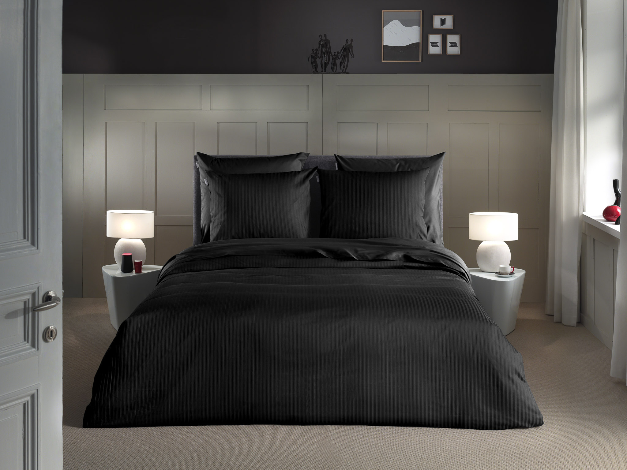 Heckettlane Bettwäsche ca. 155x220cm in Farbe Moonless-Black