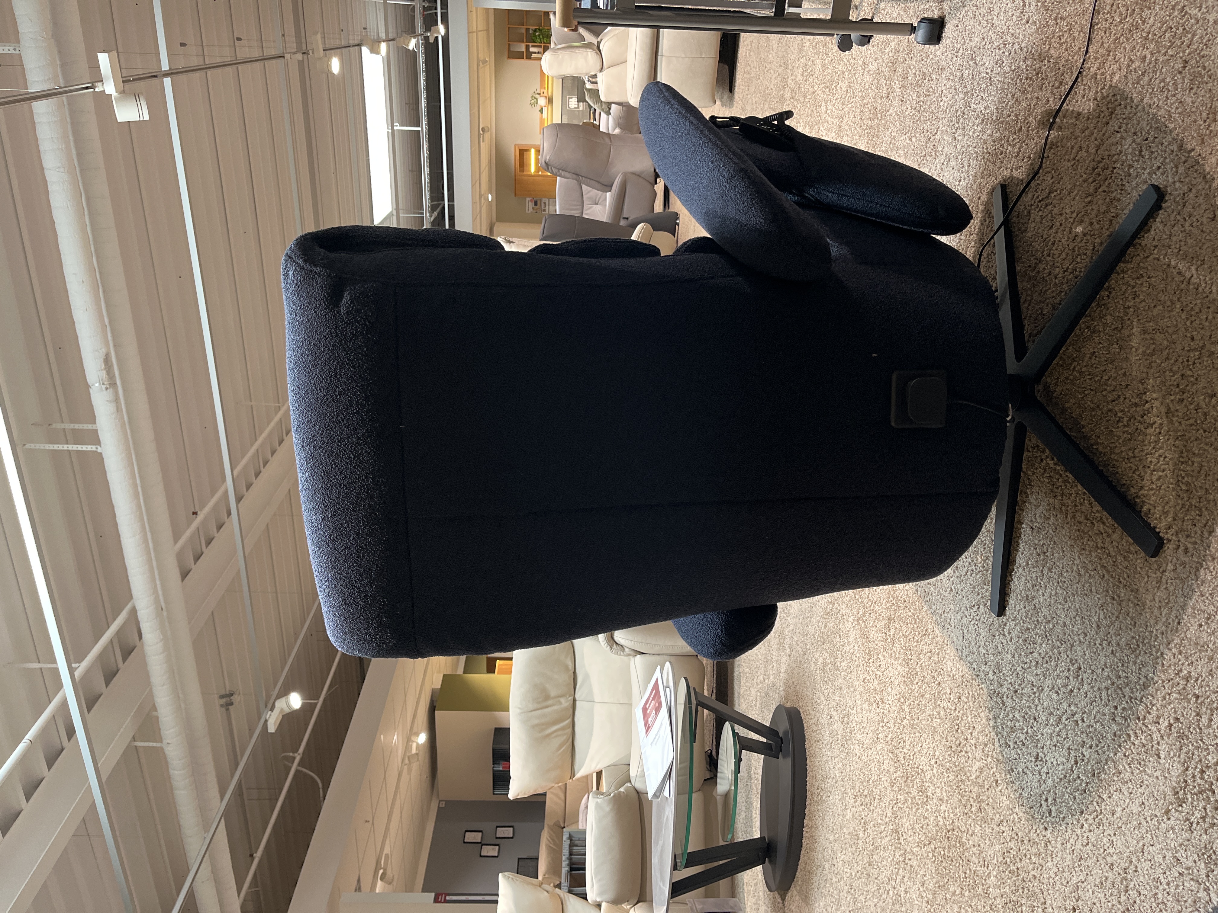 Relaxsessel M EASY SWING (7628) in Steoff Loop Nimbus, stuhl, sessel, dunkelblau, komfort, ledertextur