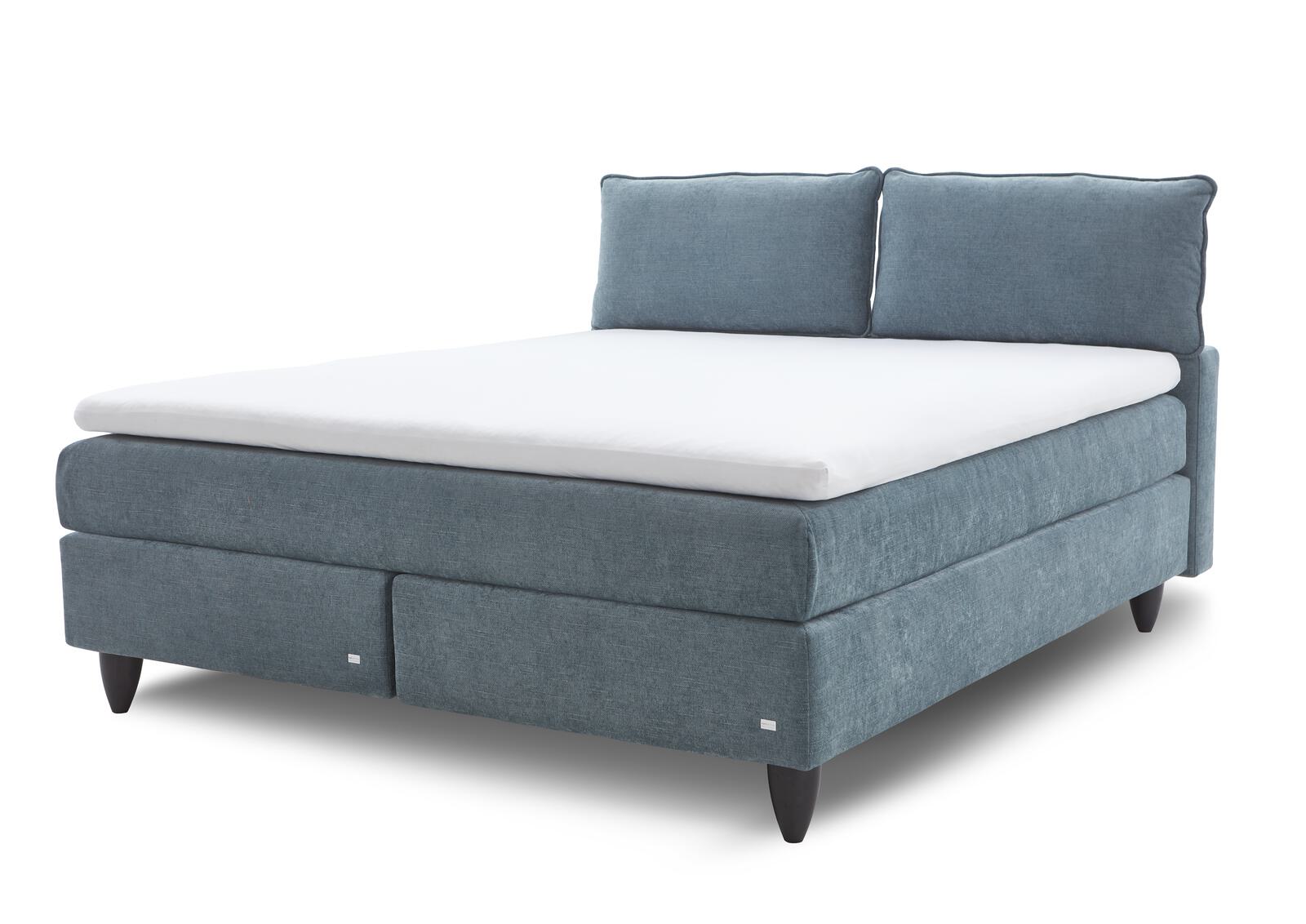 Boxspringbett Cushido ca. 180x200cm in Stoff aquamarin