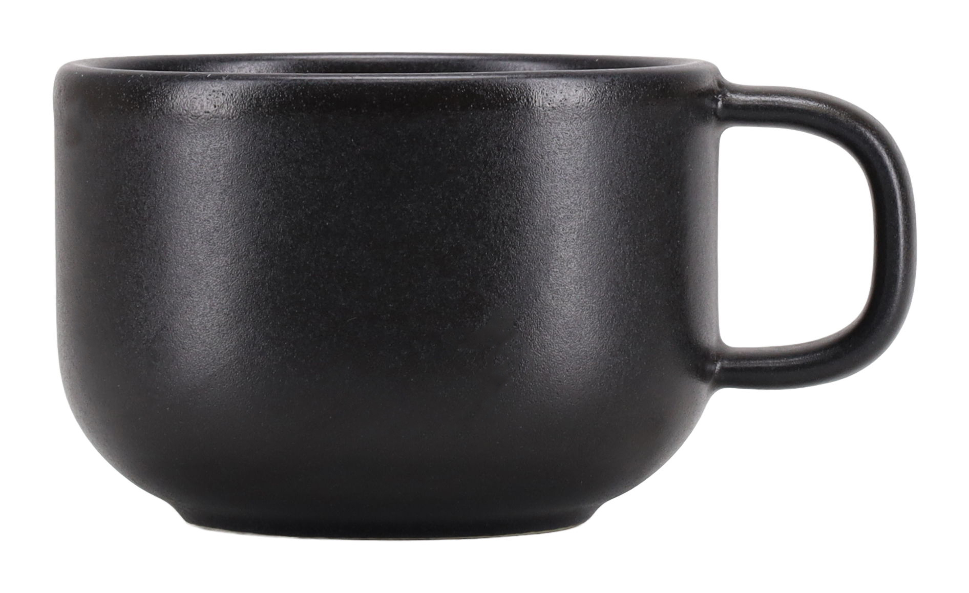 CreaTable Kaffeetasse Uno in Farbe schwarz, Kaffeetasse, Becher, Schwarz, Matt, Handle