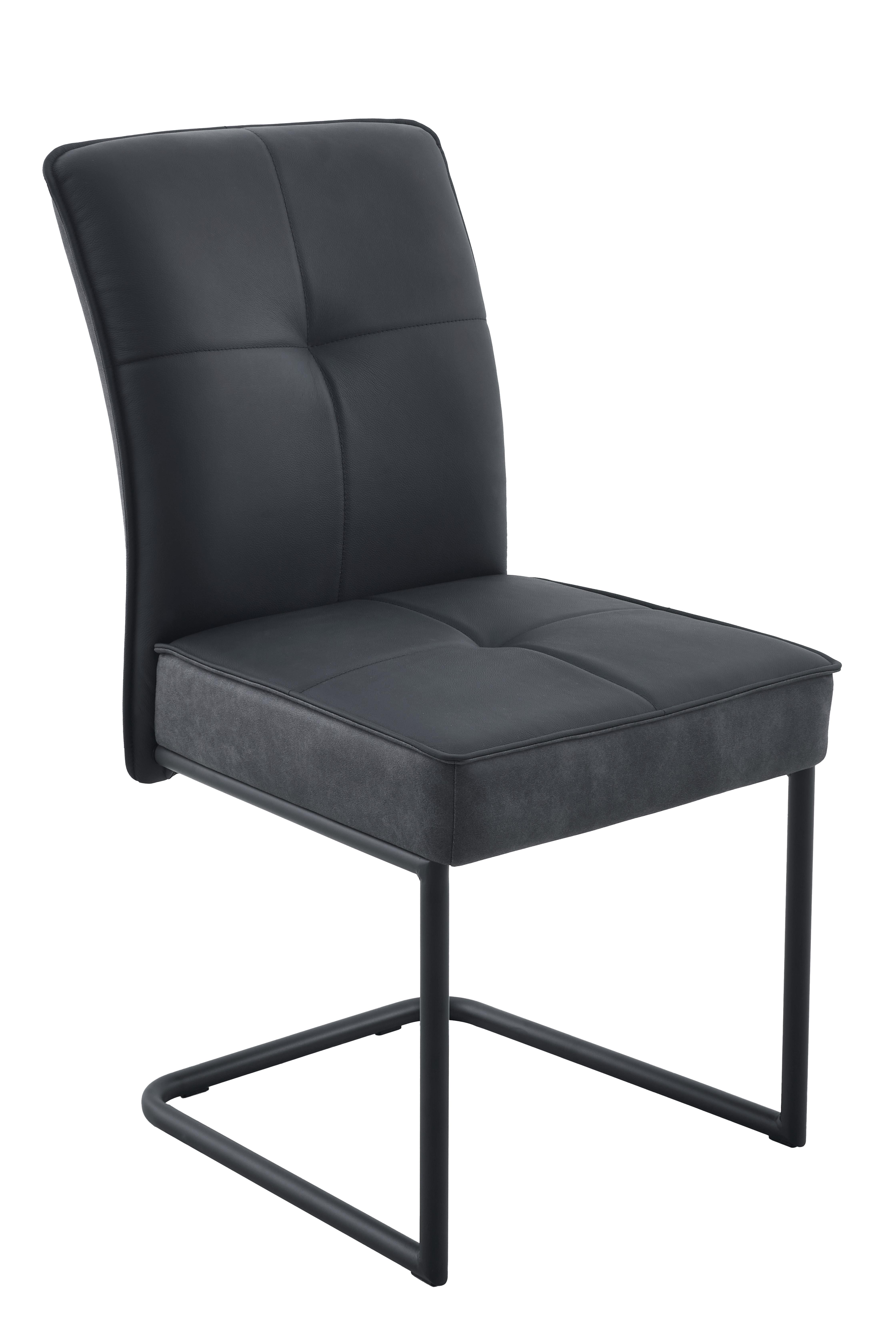 Hela Schwingstuhl Terni I S in 03/46 Schwarz, VT Anthrazit, Sessel, Stuhl, Polsterung, Metallgestell, Dunkelgrau