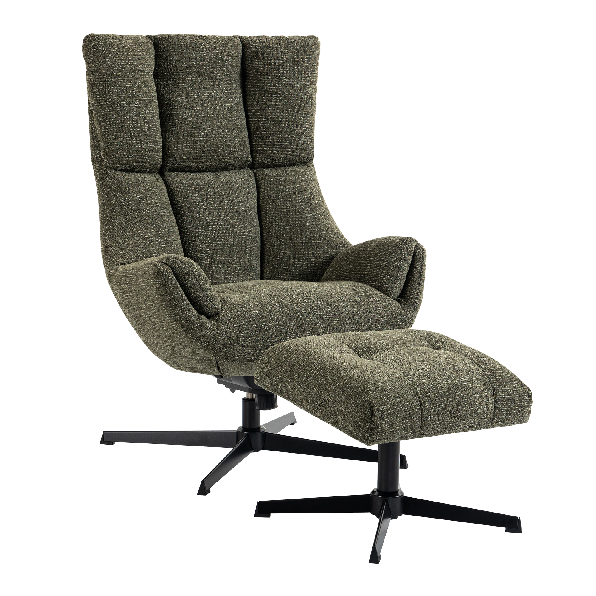 Relaxsessel mit Hocker, Sessel, Polsterstuhl, Relaxsessel, Schaukelstuhl, Bezugsgarn