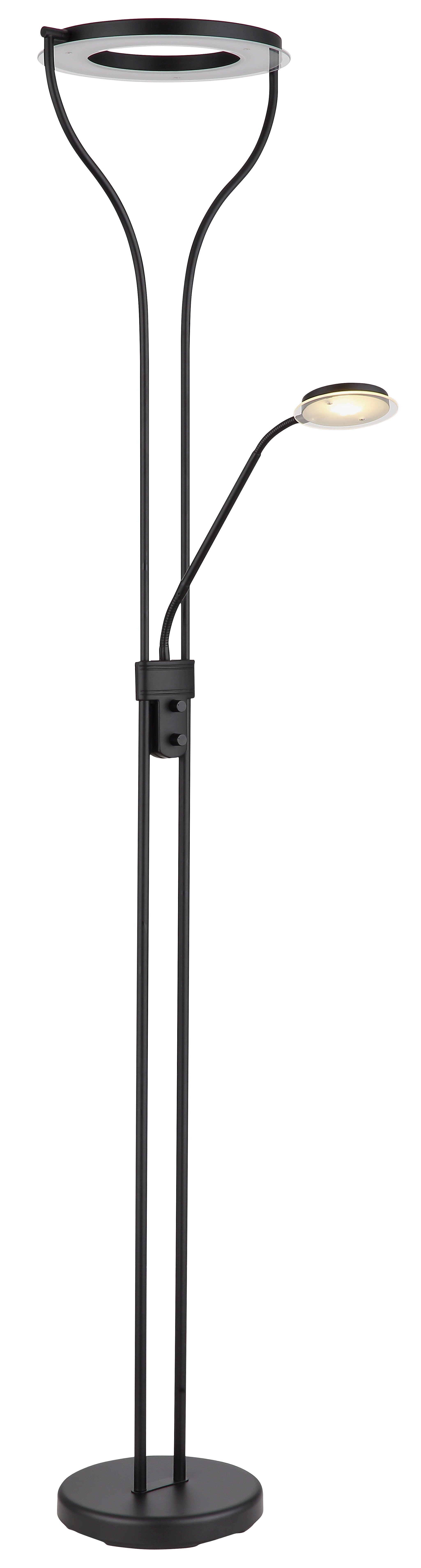 LED-Deckenfluter in Fb. Schwarz, fußlampen, hochwertige lampe, leselampe, verstellbar, schwarz metall