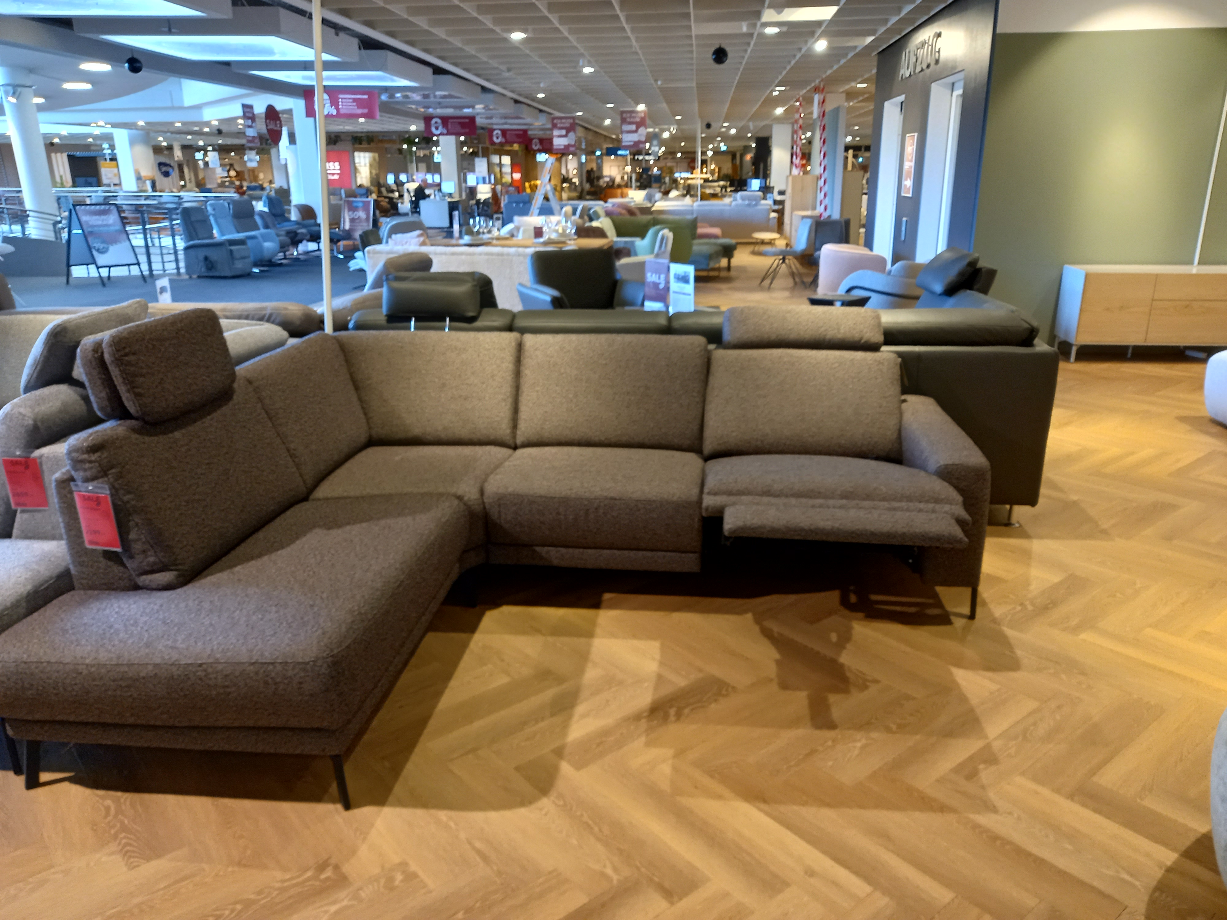 Carina Polstergruppe in Stoff Salt n Pepper multi, Sofa, Ecksofa, Graues Sofa, Stoffsofa, Wohnzimmermöbel