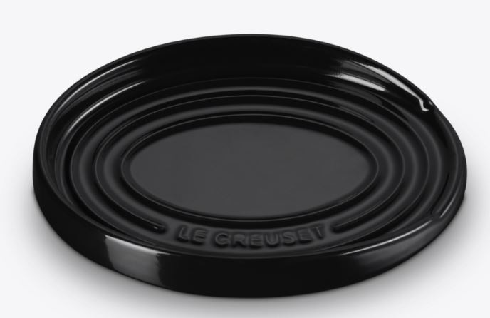 Le Creuset Löffelablage 16cm in Farbe Schwarz Glänzend, Schutzdeckel, Abdeckdeckel, Metalldeckel, rund, schwarz