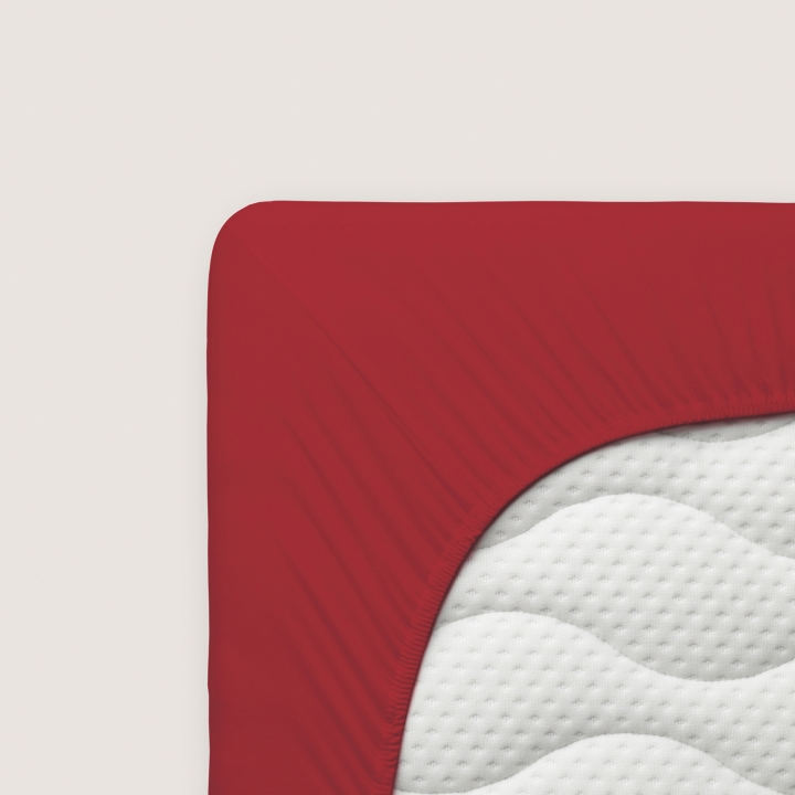 Schlafgut Casual Spannbettlaken ca. 140x200-160x200cm in Farbe Red Deep