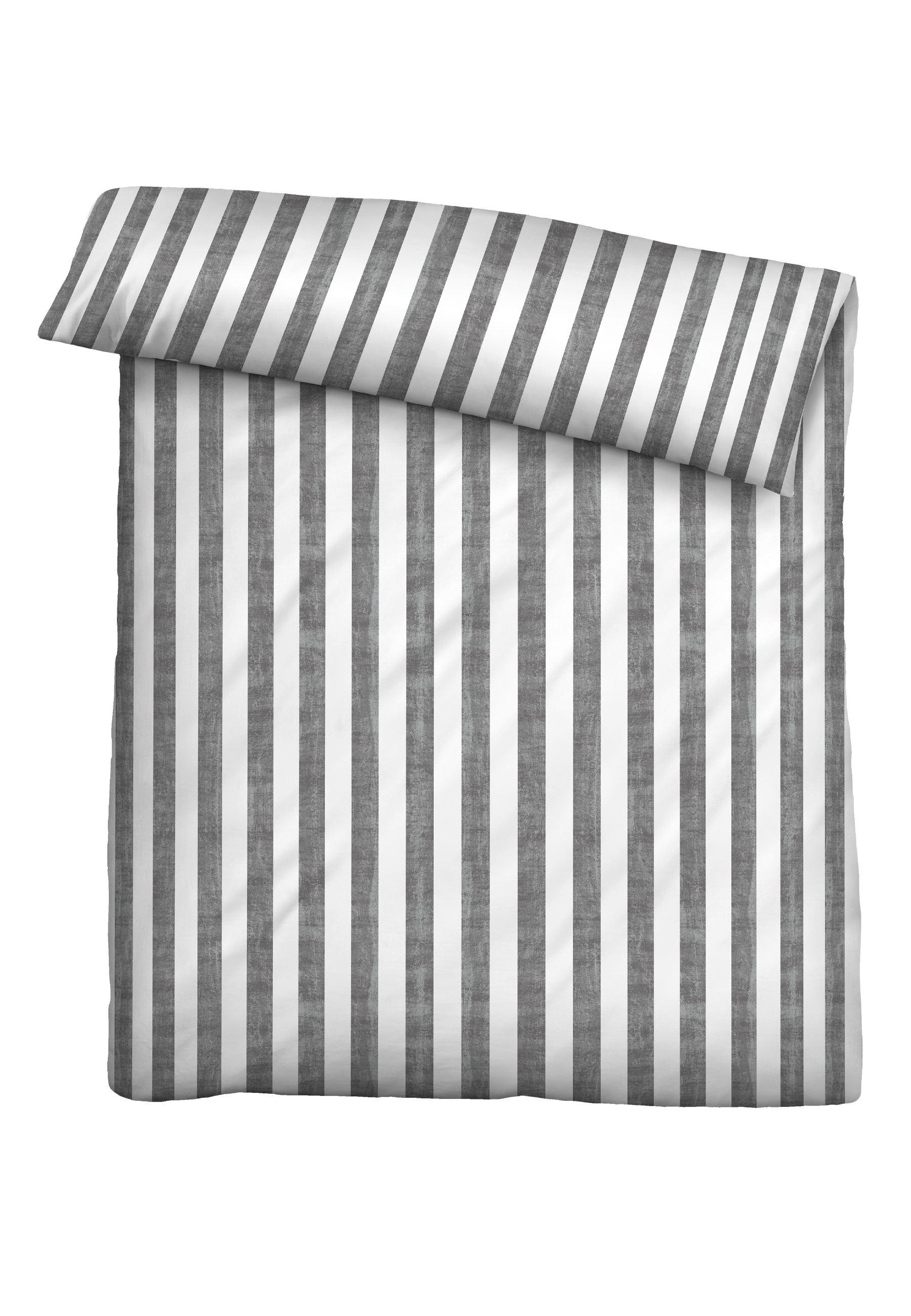 biberna SEERSUCKER-Bettwäsche ca. 135x200cm in Farbe Titanium, Stofftasche, Streifen, Stoffbeutel, Beuteltasche, Schwarz-weiß