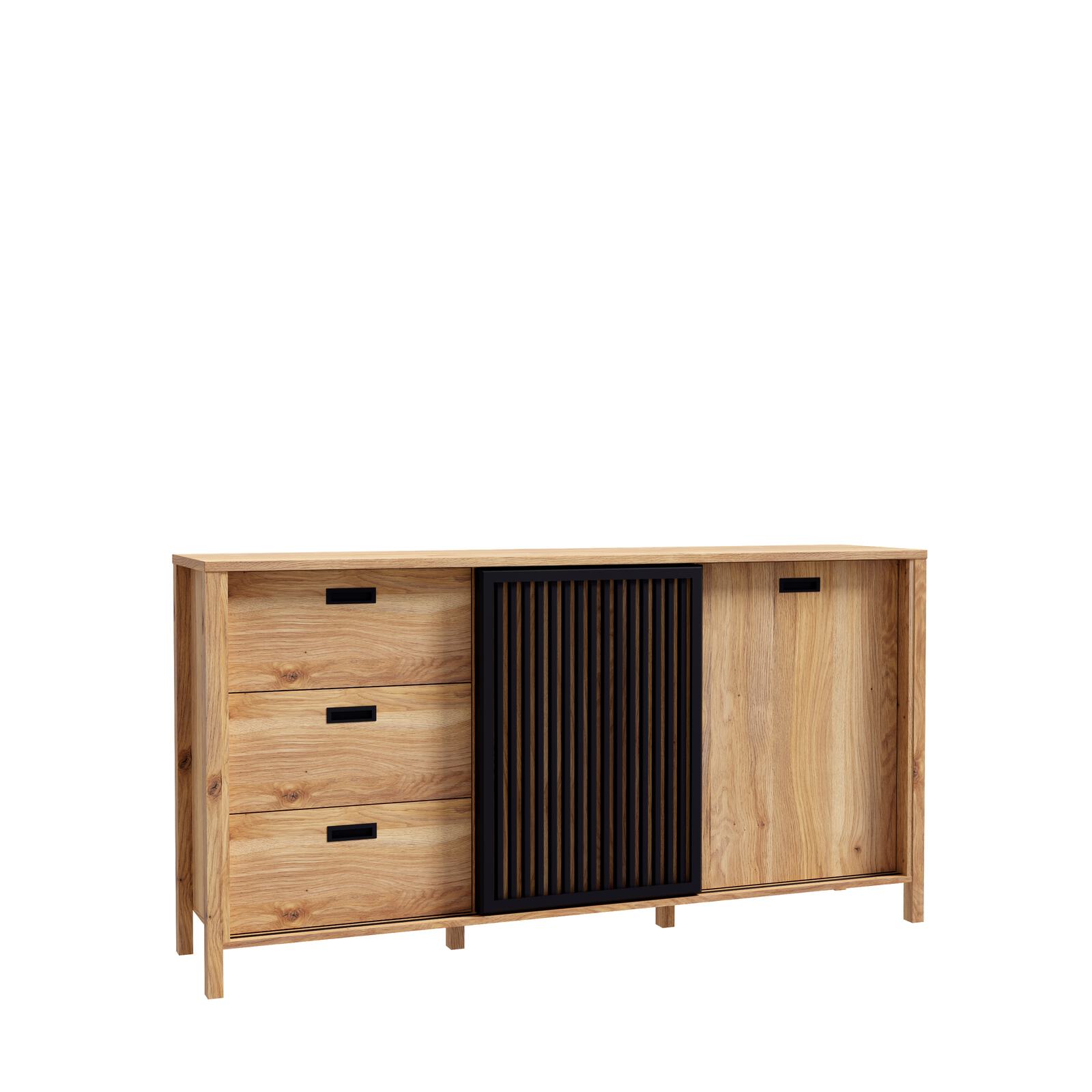 Forte Möbel Sideboard JYTANA in Mauvella oak/Mauvella oak schwarz