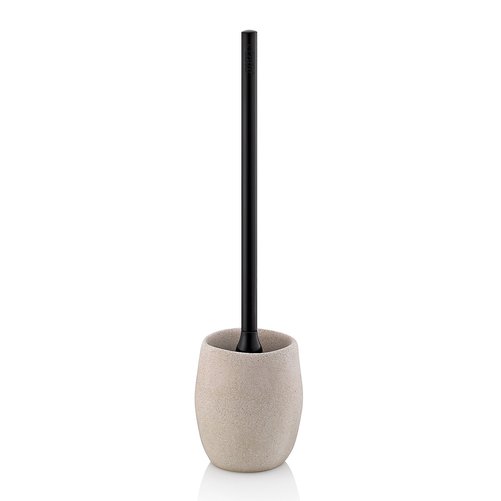 Kela WC-Garnitur Roda beige RODA in Beige, toiletbürste, halterung, schwarz, beton, set, Toilettenbürste, schwarzer Griff, beige Halter, Steinzeug, Badezimmerzubehör