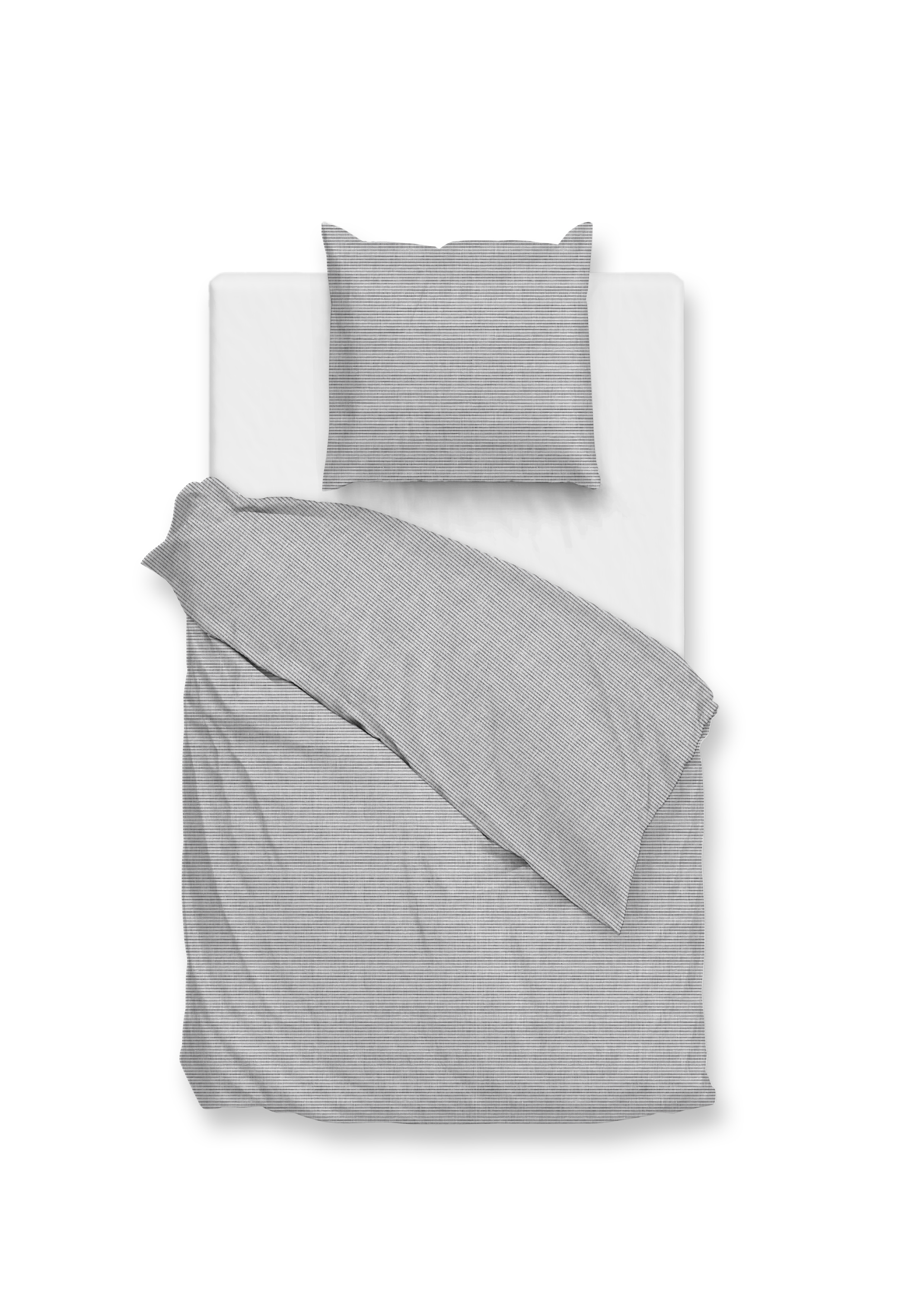 Heckettlane Bettwäsche ca. 135x200cm in Farbe Dove-Grey, Kissen, Dekoration für Zuhause, Leinen, Kopfkissen, Decke