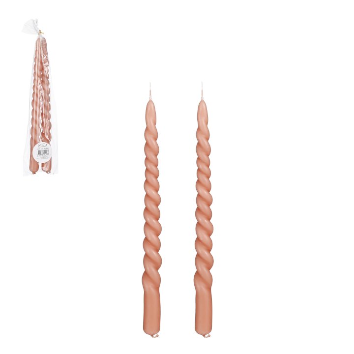 Edelman Spitzkerze Twist in Farbe rosa Edelman Spitzkerze Twist in Farbe rosa